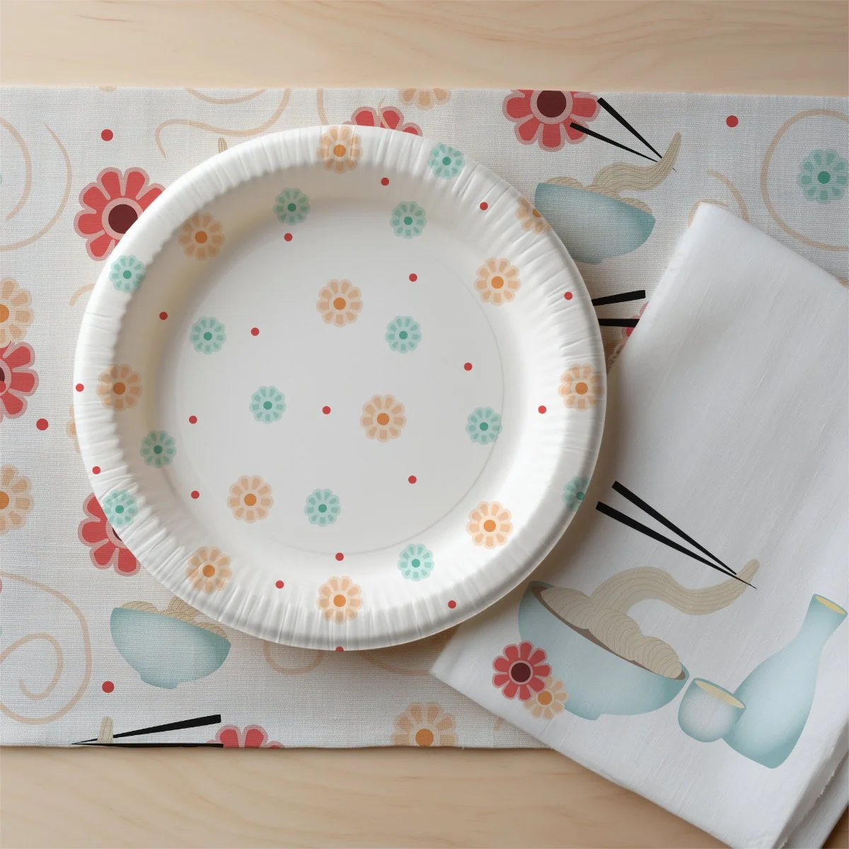Ramen & Flowers Pattern Designs