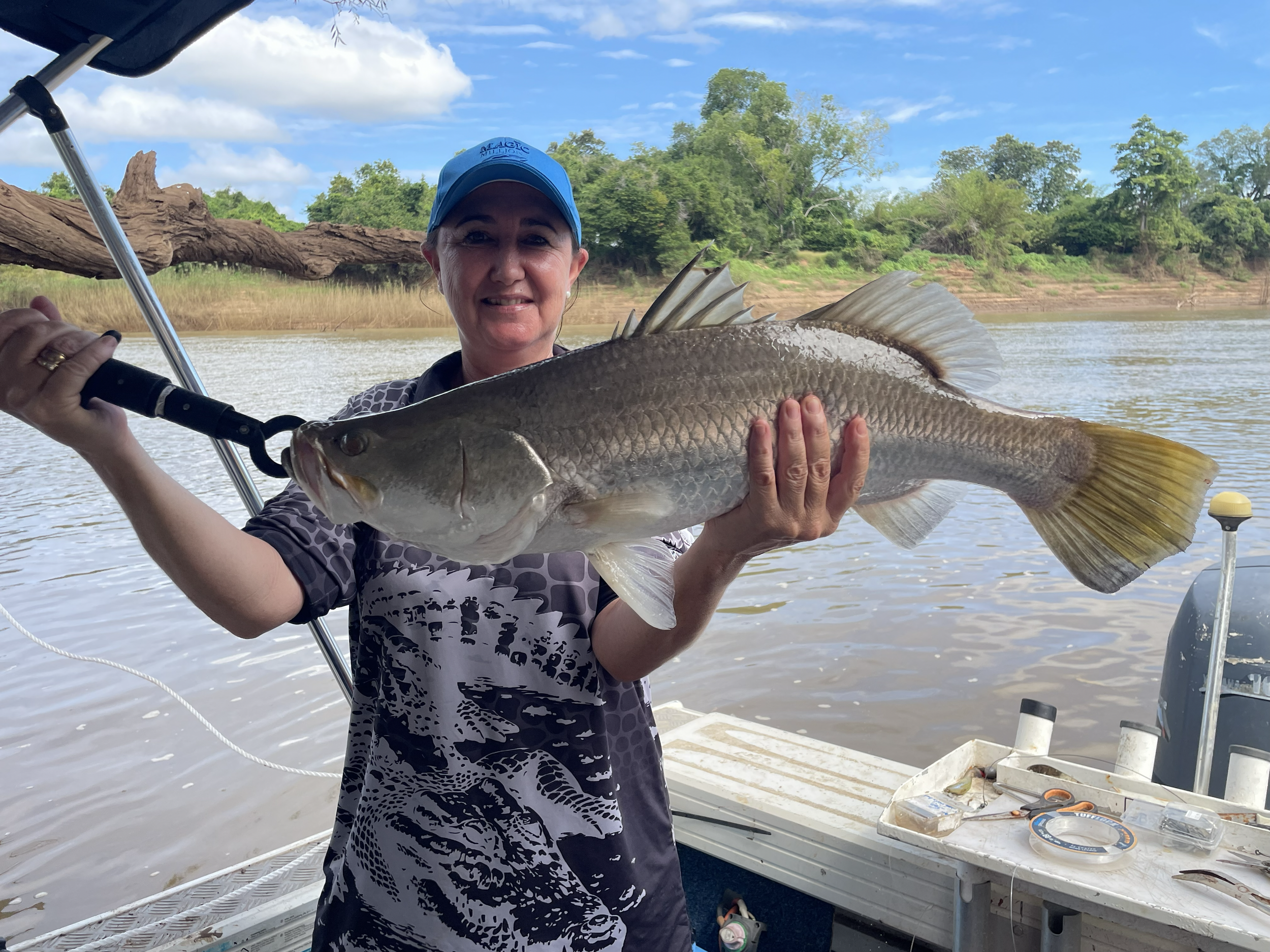 Nice barramundi fish caught at Perry's on the Daly, Daly River, NT