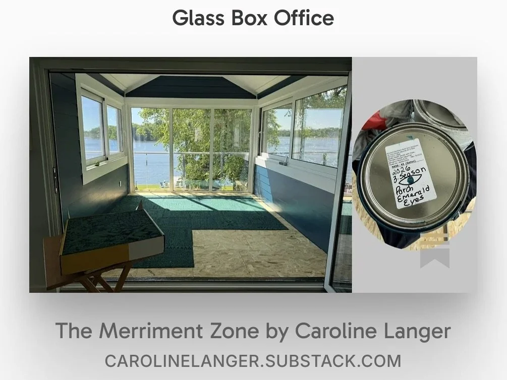 Photo of in-progress interior design for a lakeview office where author Caroline Langer will work on Emerald Eyes: A Novel