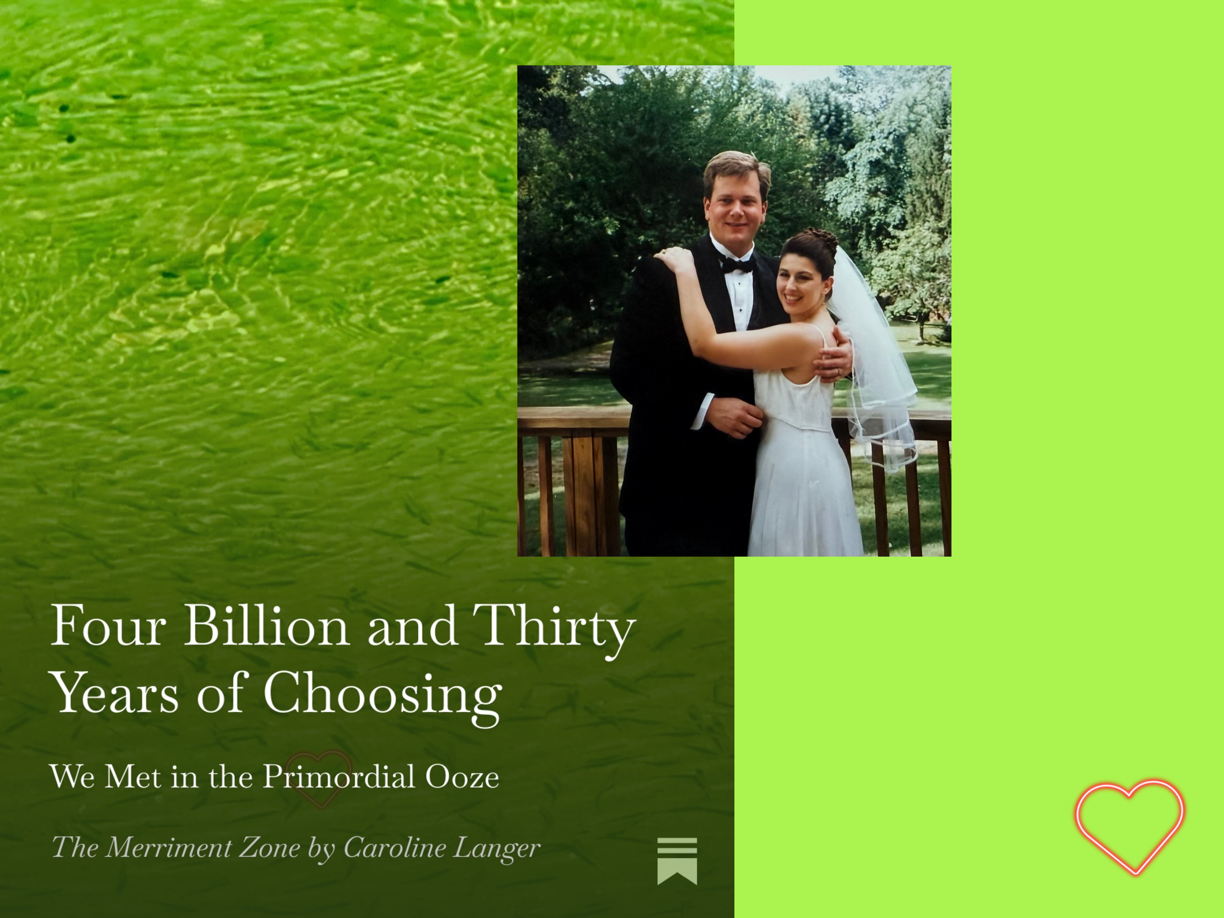 4 Billion and 30 years of choosing with wedding picture