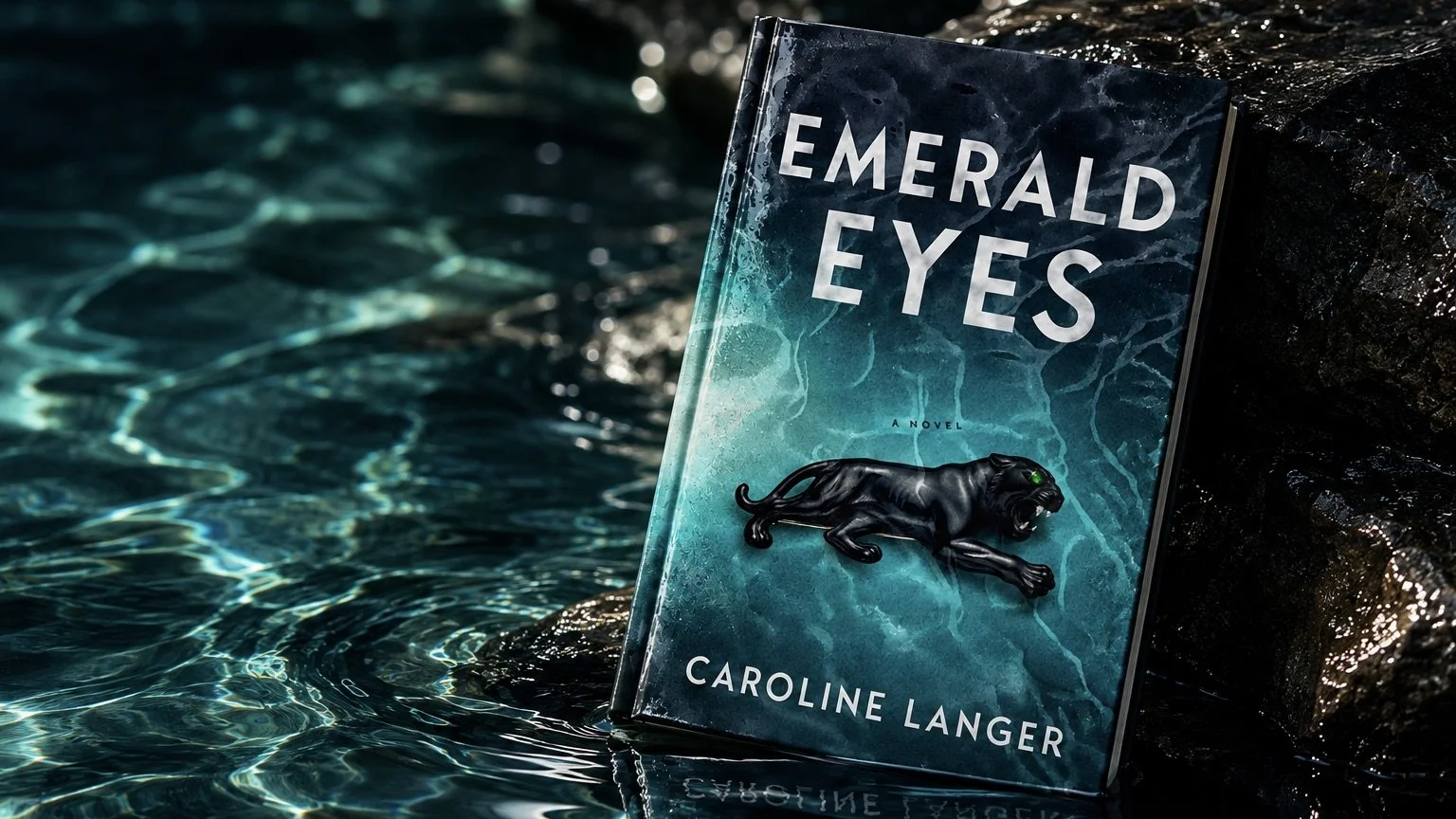 Cover of Emerald Eyes by Caroline Langer in a dark, watery setting