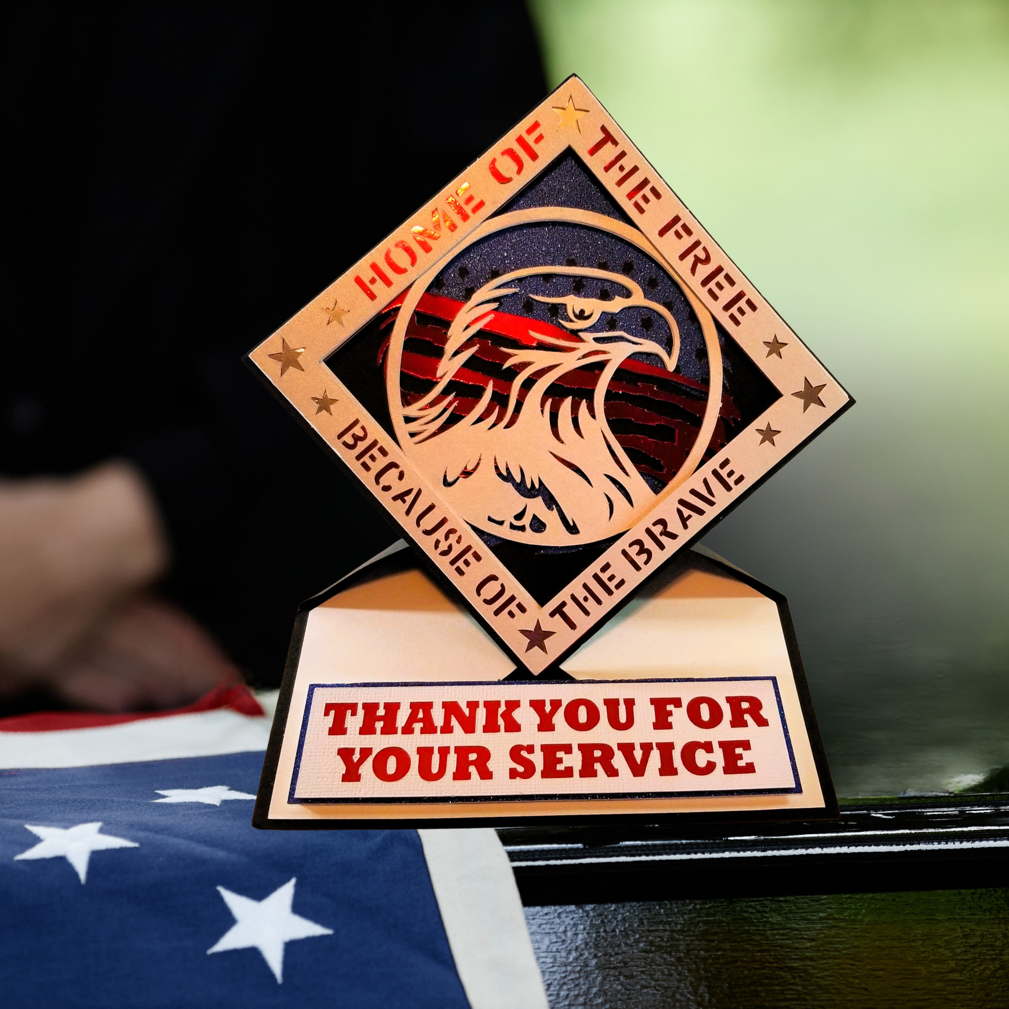 "Home of the Brave" Deluxe 3D Easel Display Card