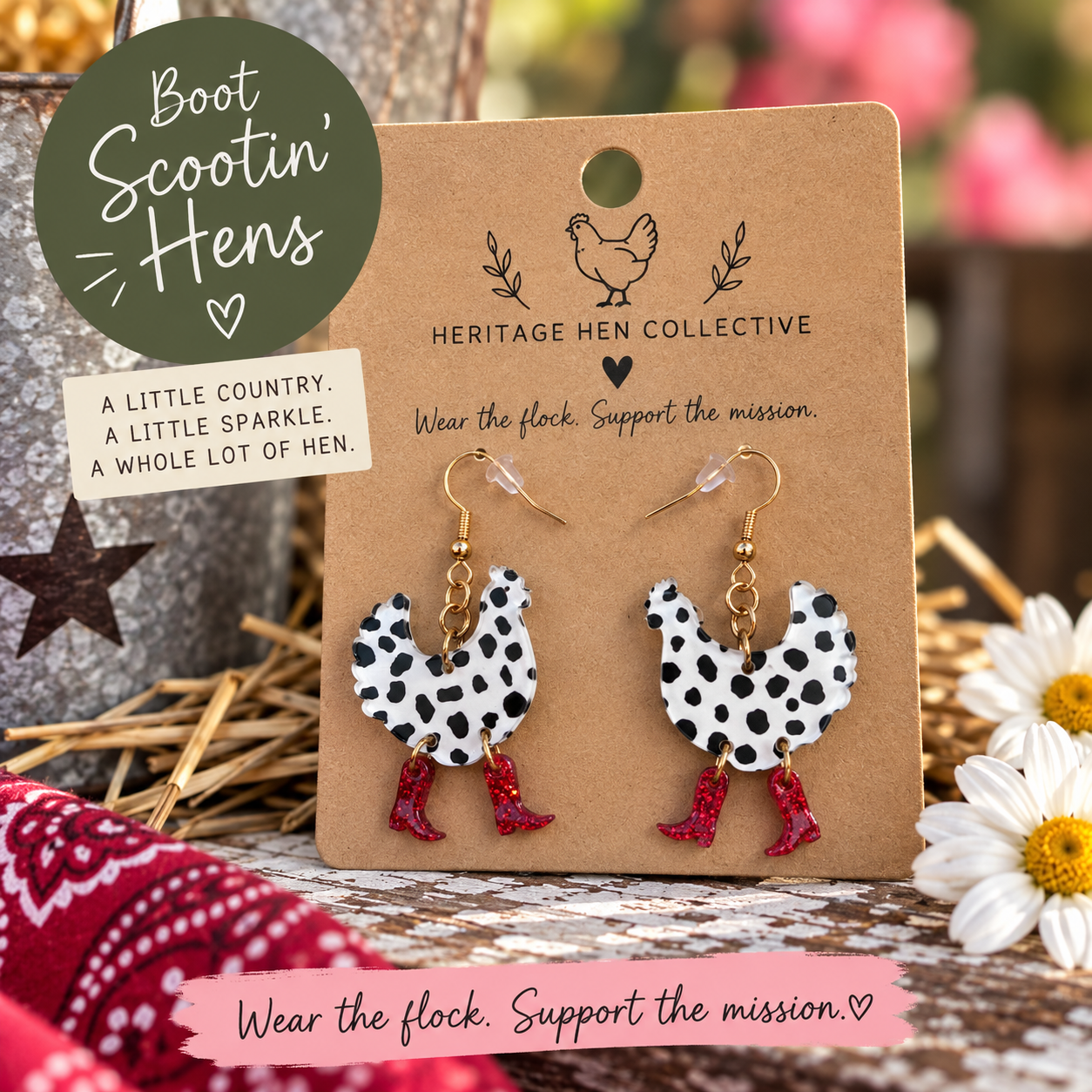 black and white hen earrings.png