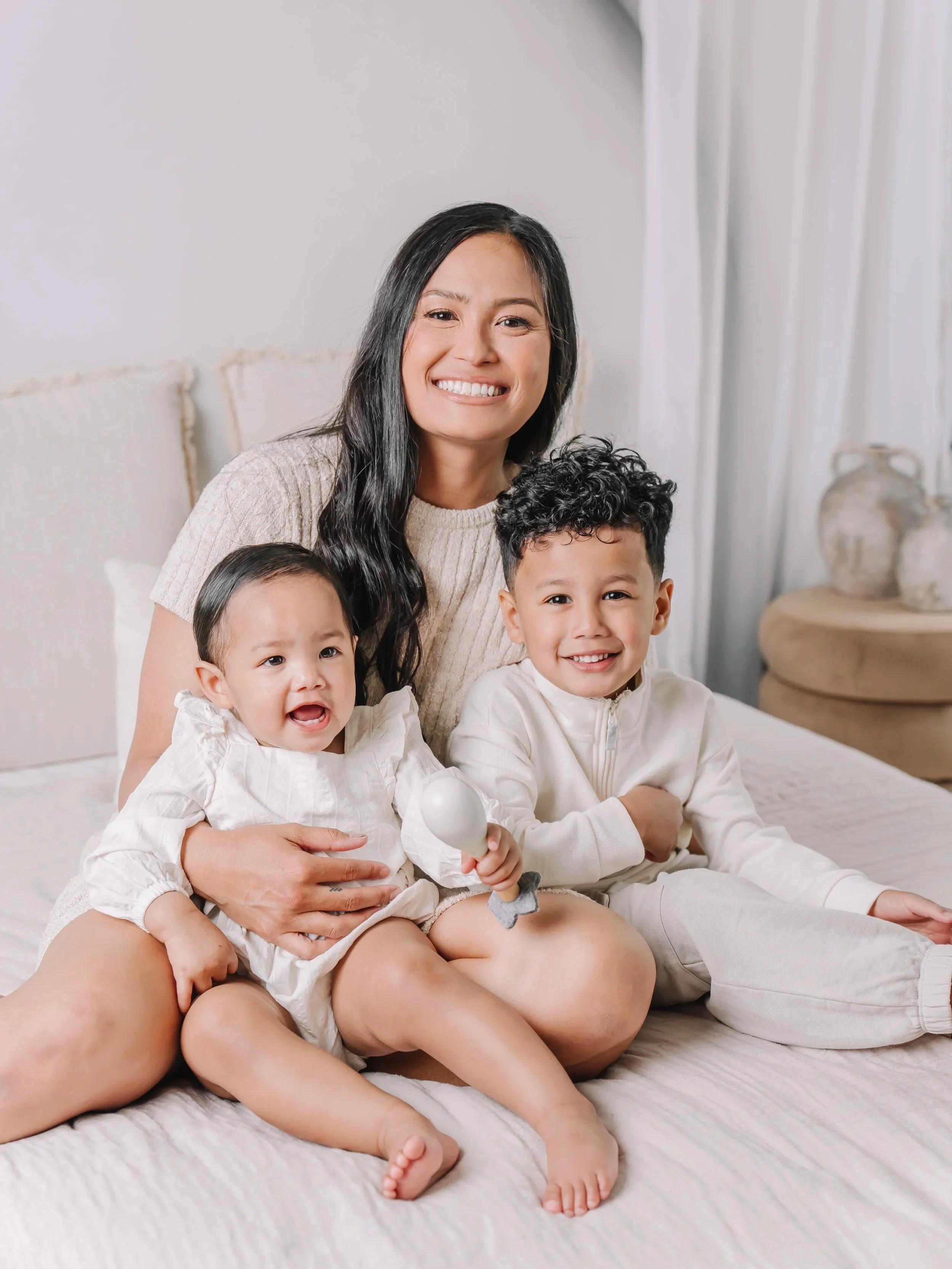 Mom with two kids