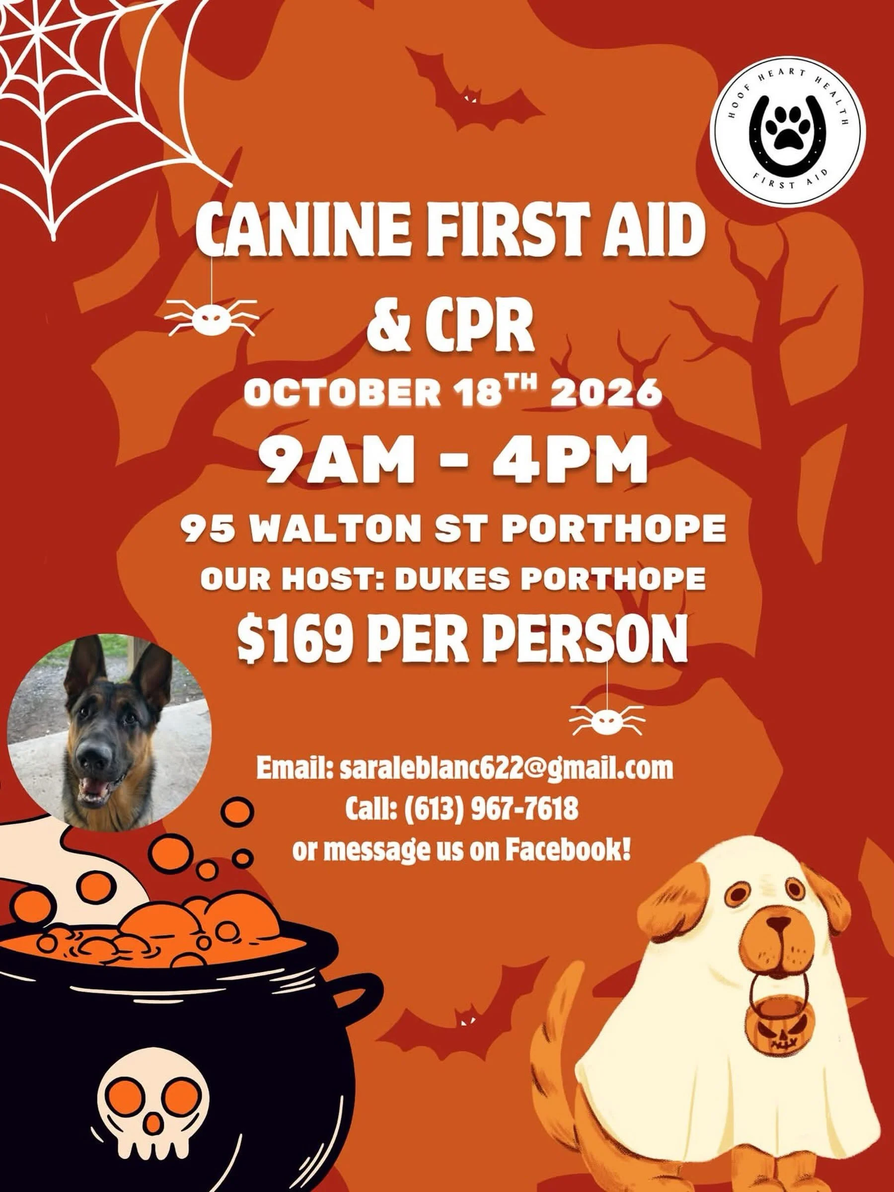 Hurrrrrryyyyy! @dukesporthope is hosting another canine first aid course!
If you missed the last course with @hoofhearthealthfirstaid, sign up today for the next one on Sunday October 18th! Sara is amazing and her trusty sidekick Luna will help with 