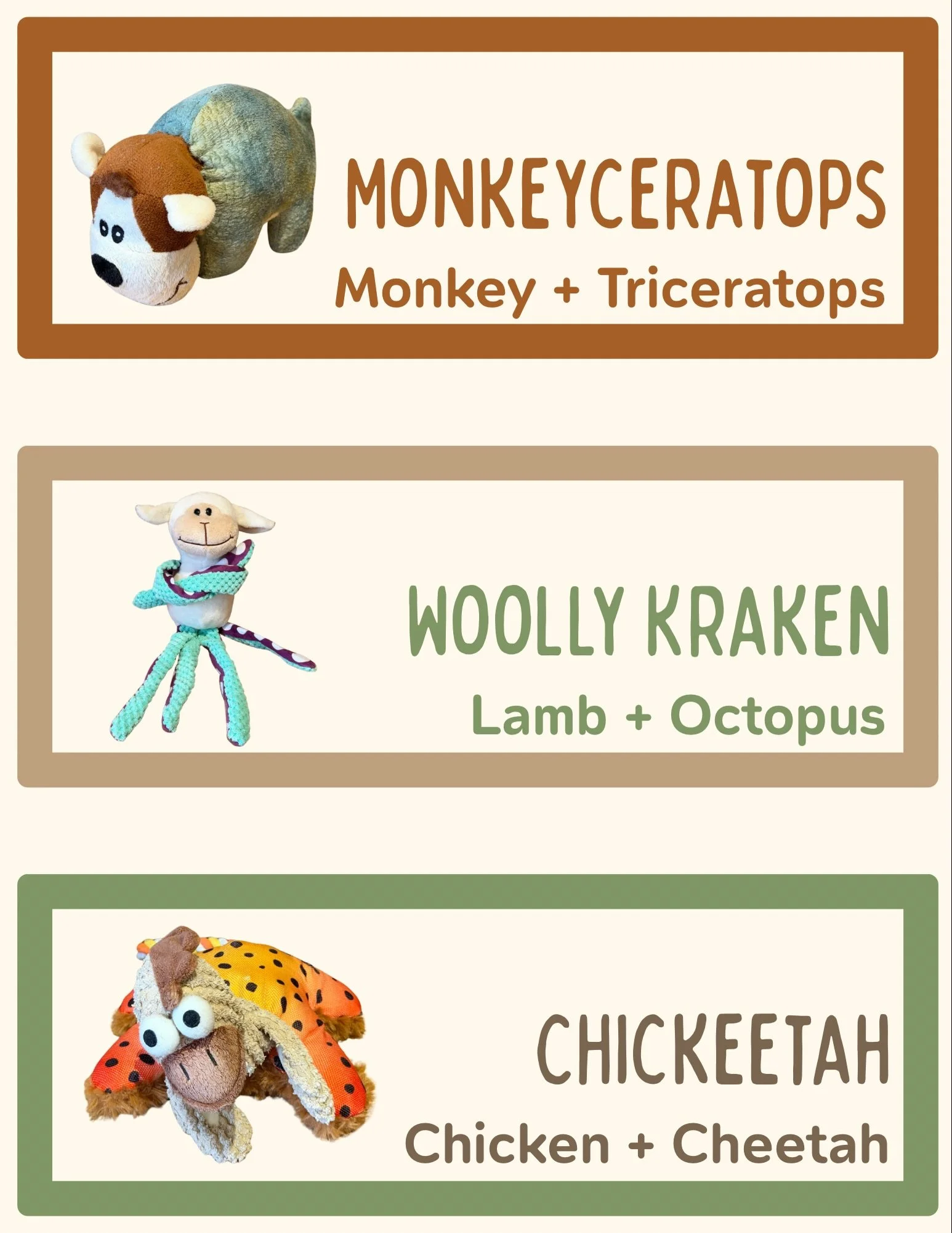 🧸🐾 This week, our Franken Friends will find out where they&rsquo;re going home!

We have been talking a lot about these wonderfully weird toys lately, but there is something we really love about them.

To us, a dog toy might look like a simple sque