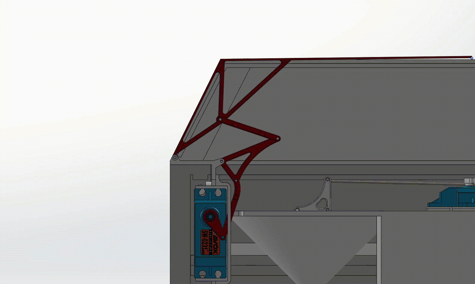 Mechanical actuation for MOSAIC hatch