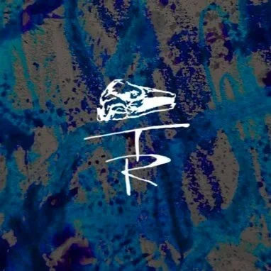 logo brand design illustration for rum using blue textures