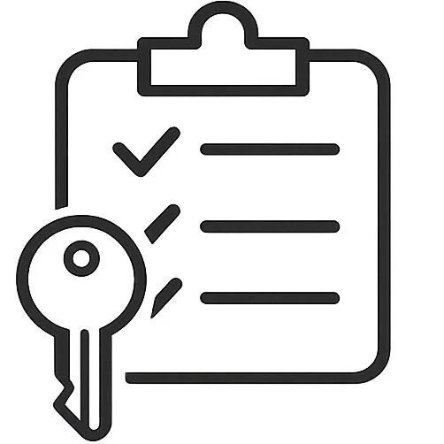 Clipboard and key icon