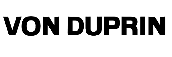 Text logo reading 'VON DUPRIN' in black on a white background.