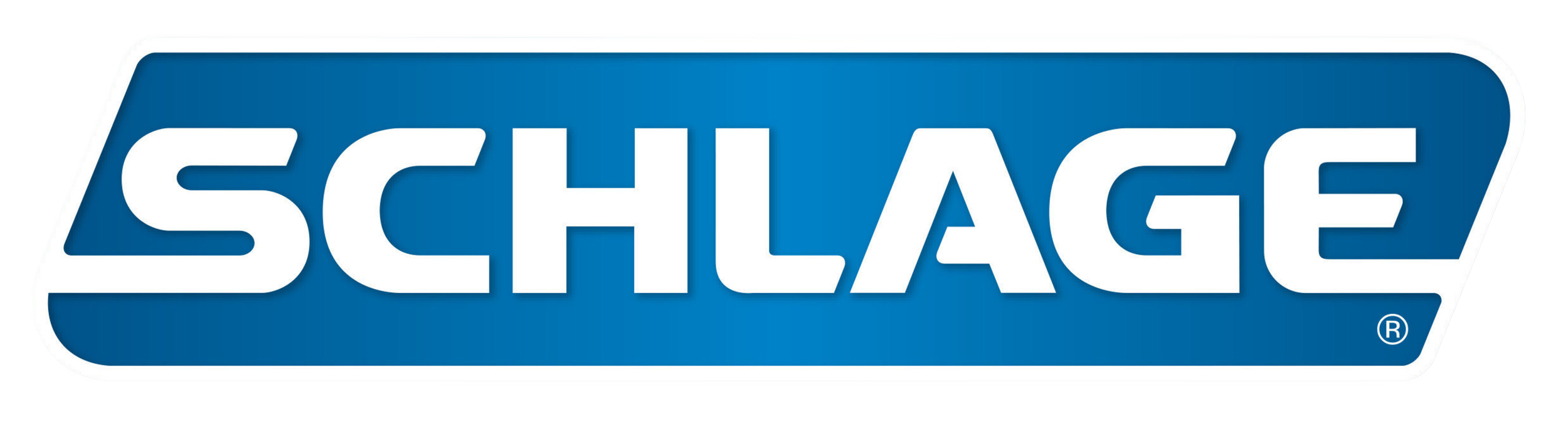 The logo of a company named SCHLAGE in blue and white colors.