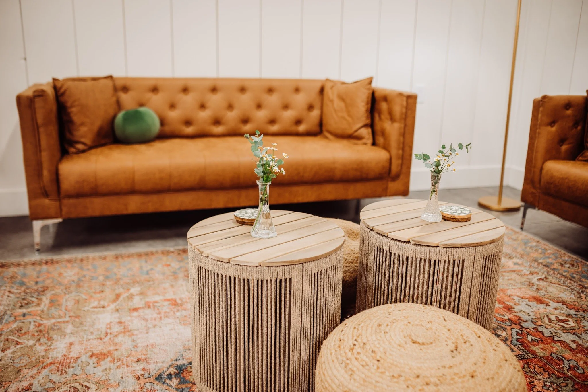 couches and side tables for comfortable seating