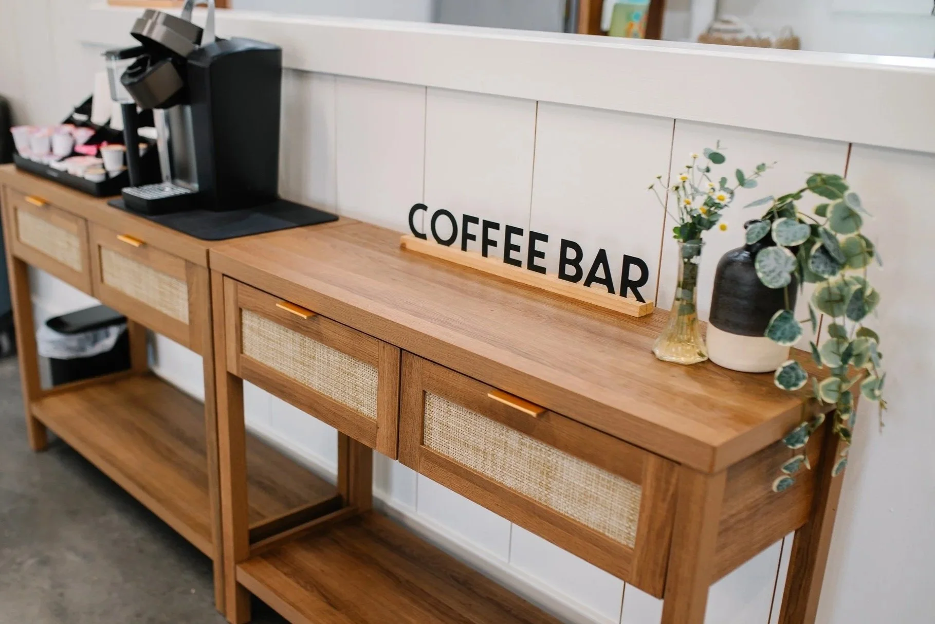 complimentary coffee bar set up for all events