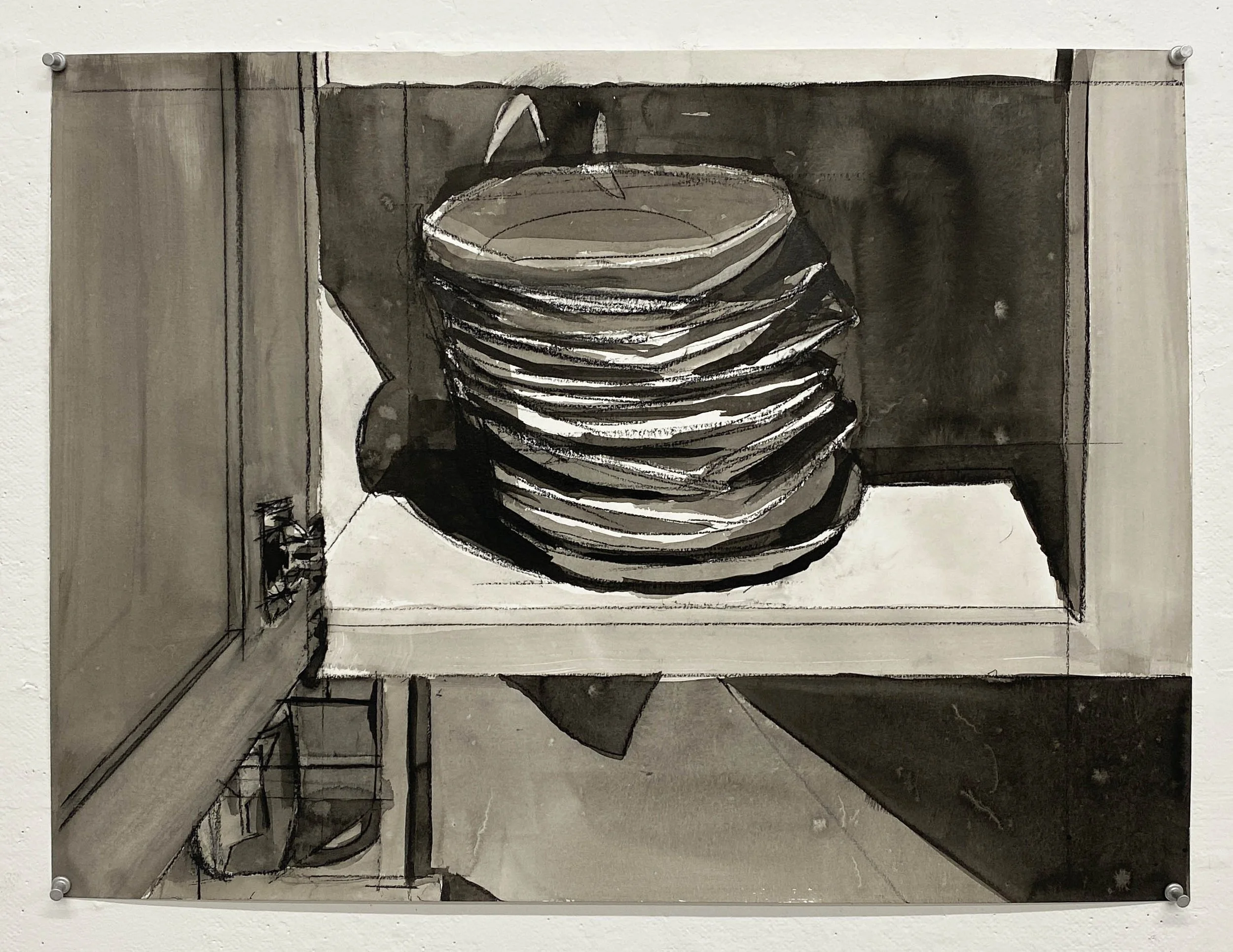 Isolation Drawing (Day 24), 2021
Ink and conte on paper