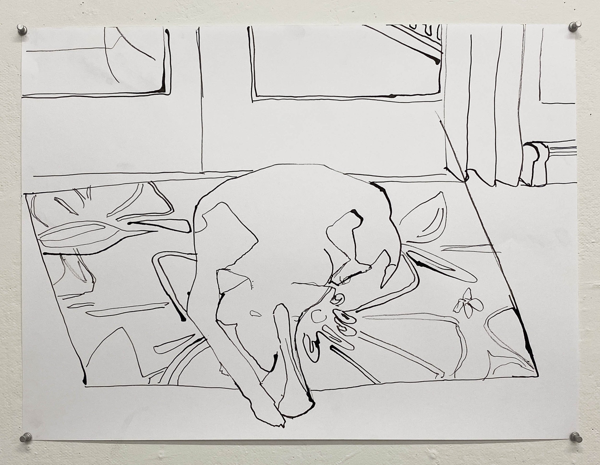 Isolation Drawing (Day 35), 2021
Ink on paper