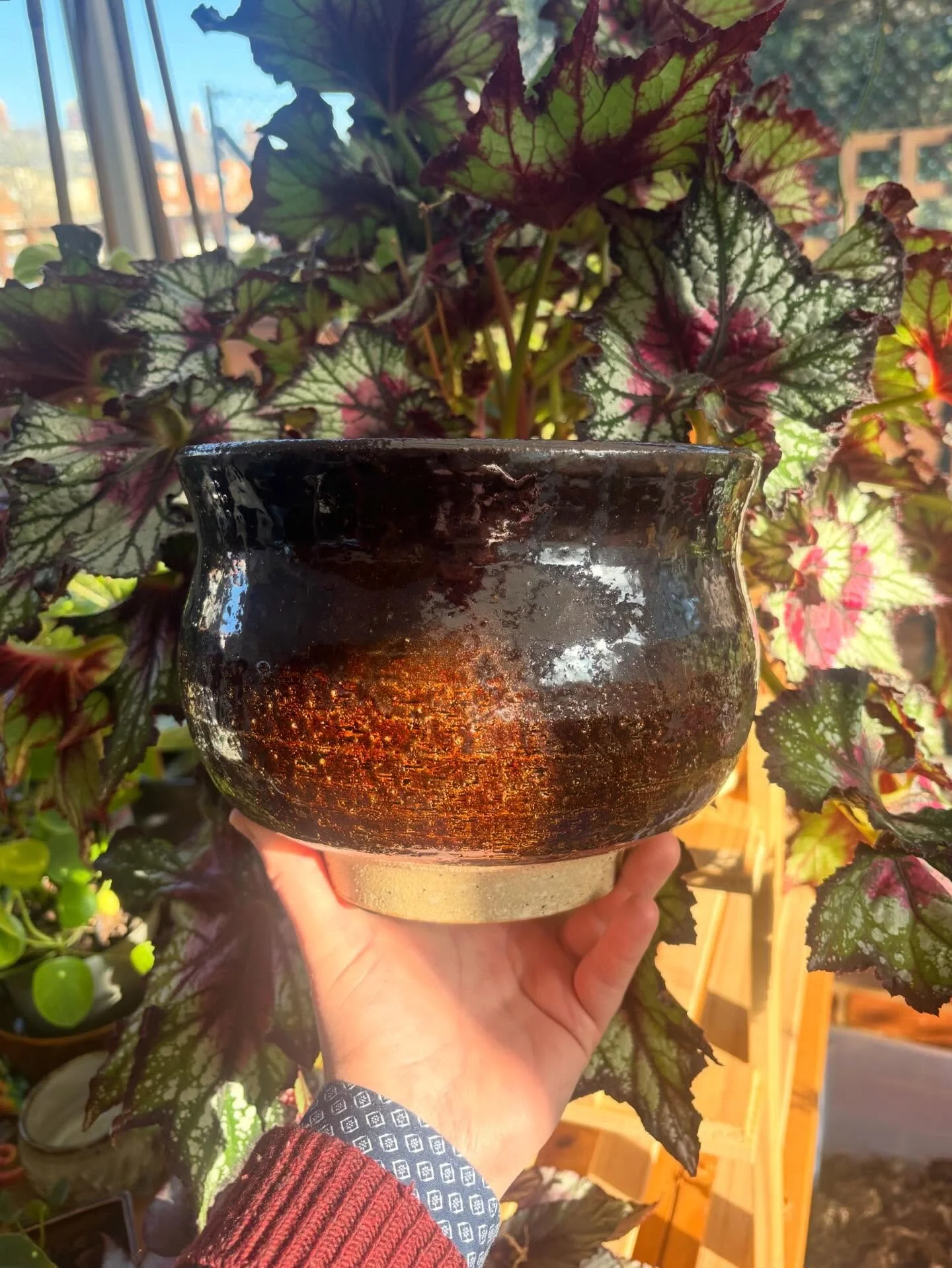 Big red iron serving bowl, hard to capture the size in a photo. 
#pottery #ceramics #clay #ceramic #stoneware