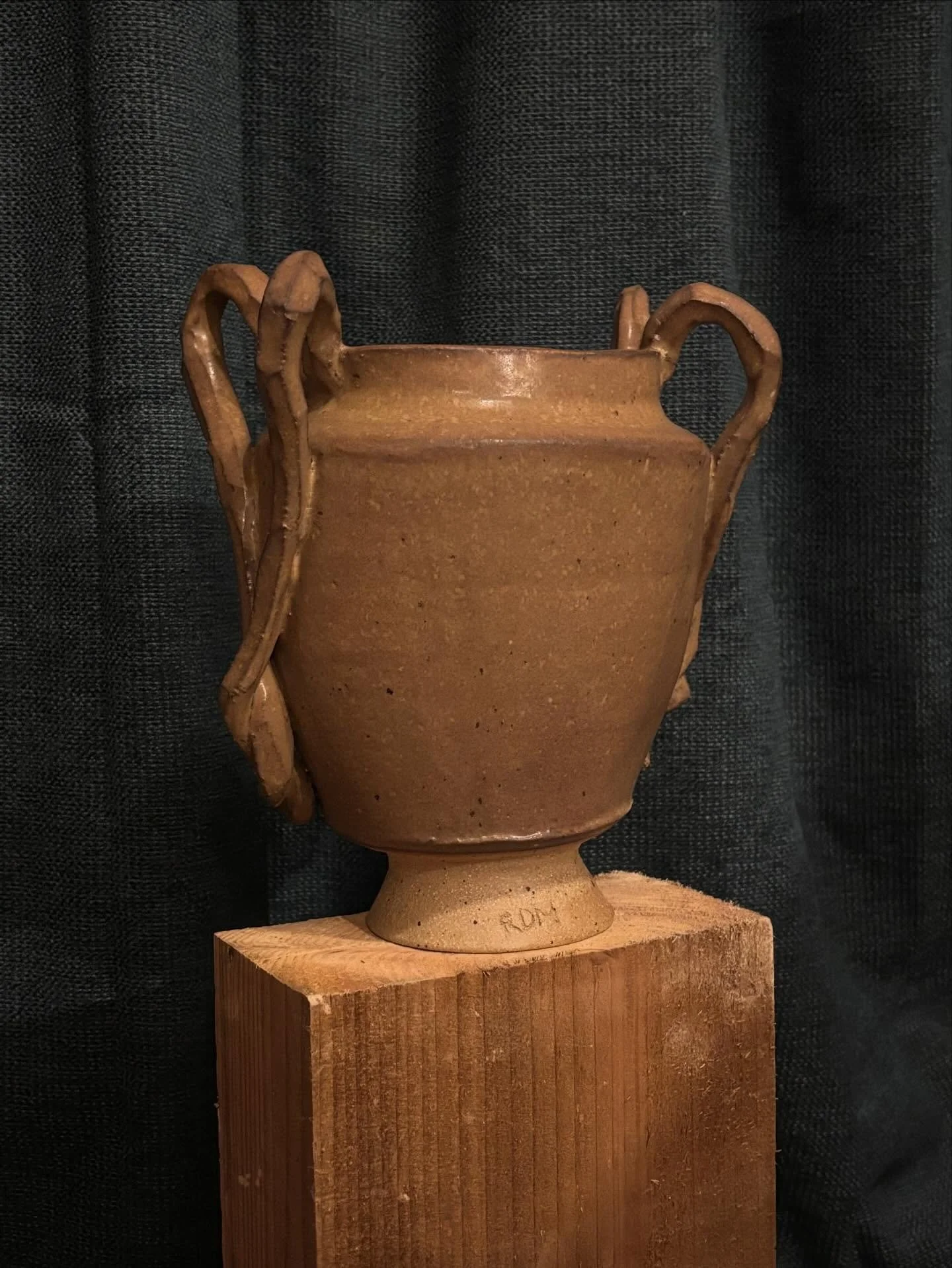 Twisted jagged arms on a footed altered form. #pottery #ceramics #clay #ceramic #stoneware