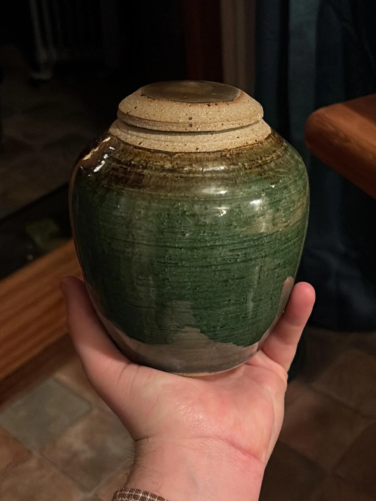 Two green urns, creating lids that fit used to seem an impossible feat, now slowly becoming a joy to make something which can be sealed. #pottery #ceramics #clay #ceramic #stoneware