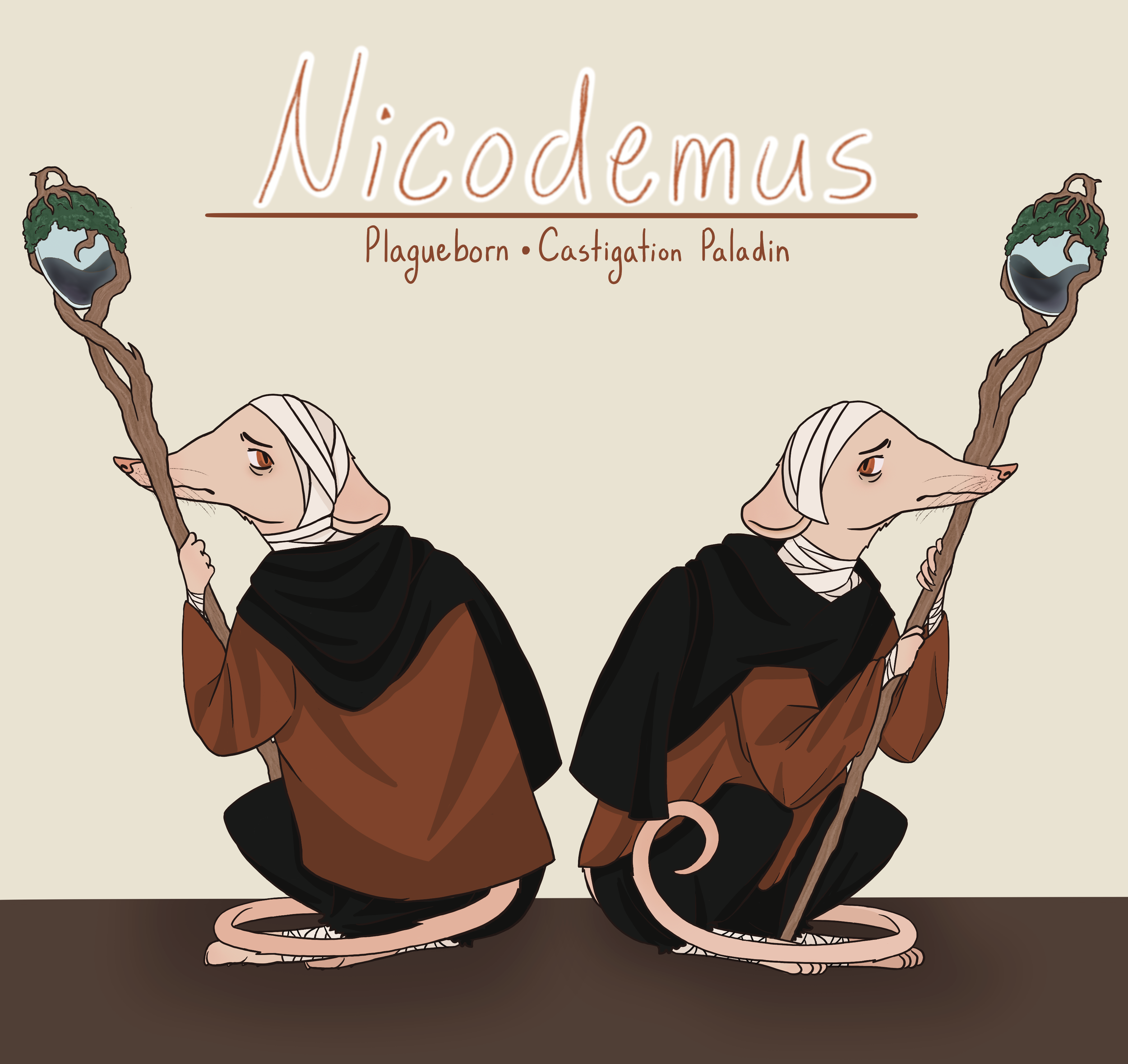 Nico is a very cautious rat, all too familiar with just how cruel the world of Druskenvald can be. Nicodemus doesn't want to hurt anyone but if they want to help their new acquaintances, they'll have to.