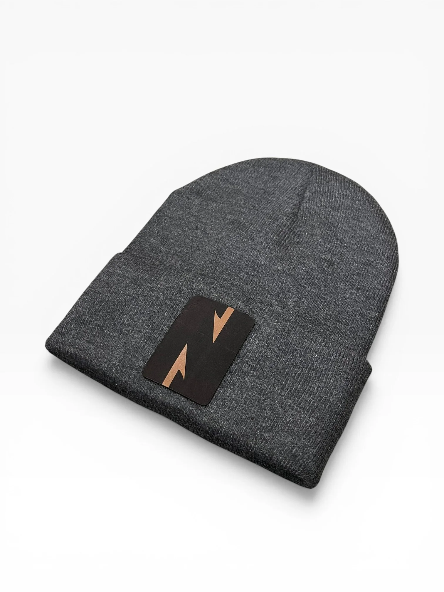 Leather Patch Beanie