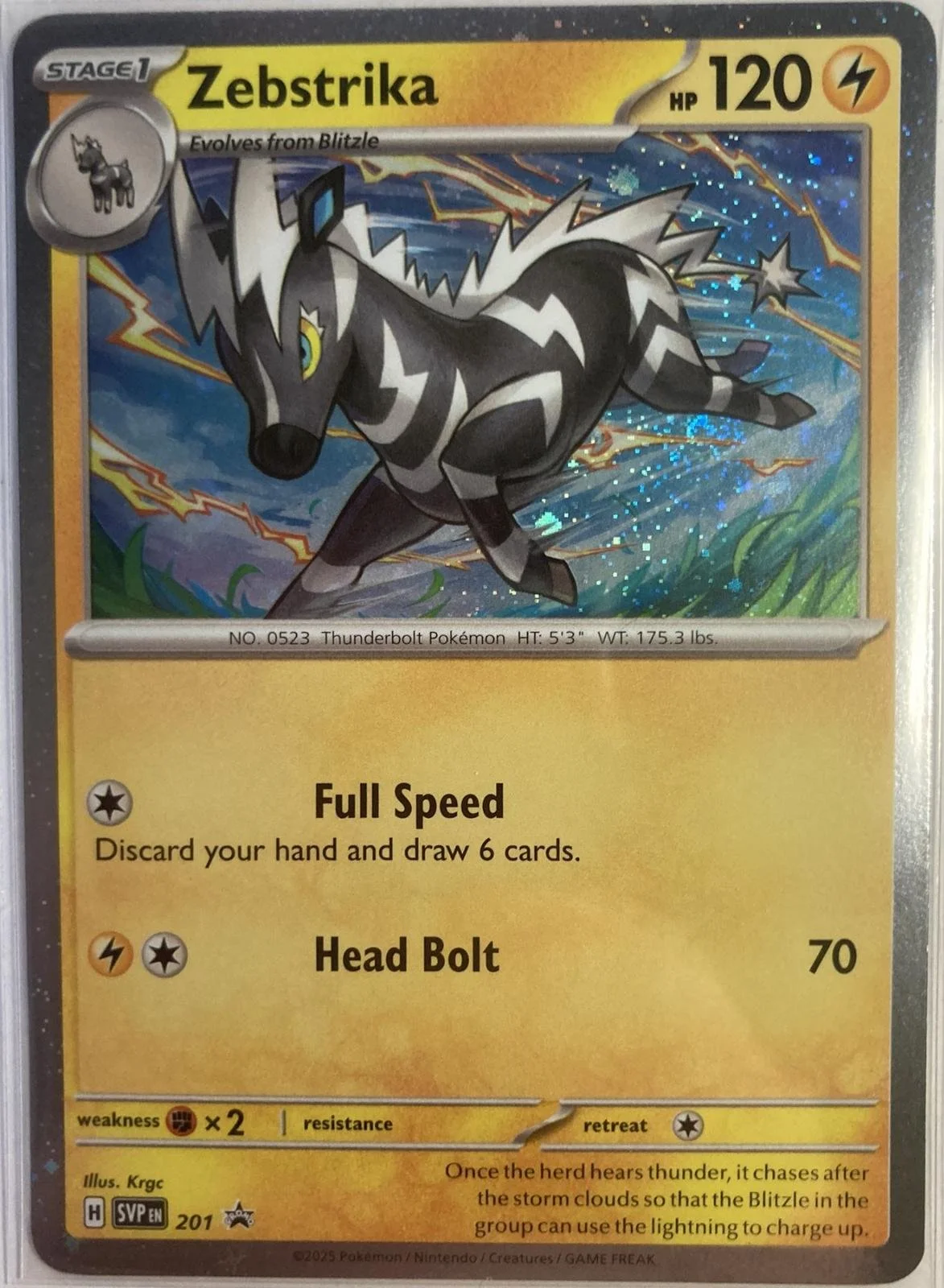 Zebstrika 201 Black Star Promo NM