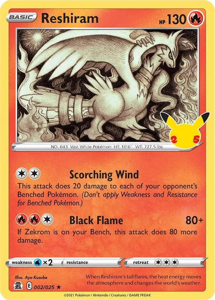 Reshiram 002/025 Celebrations 25 NM