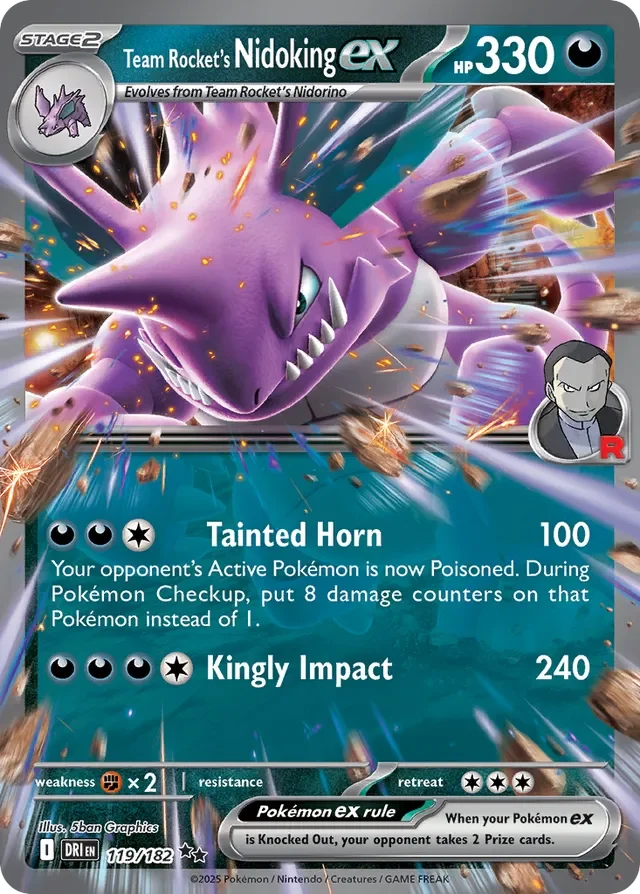 Team Rocket’s Nidoking ex 119/182