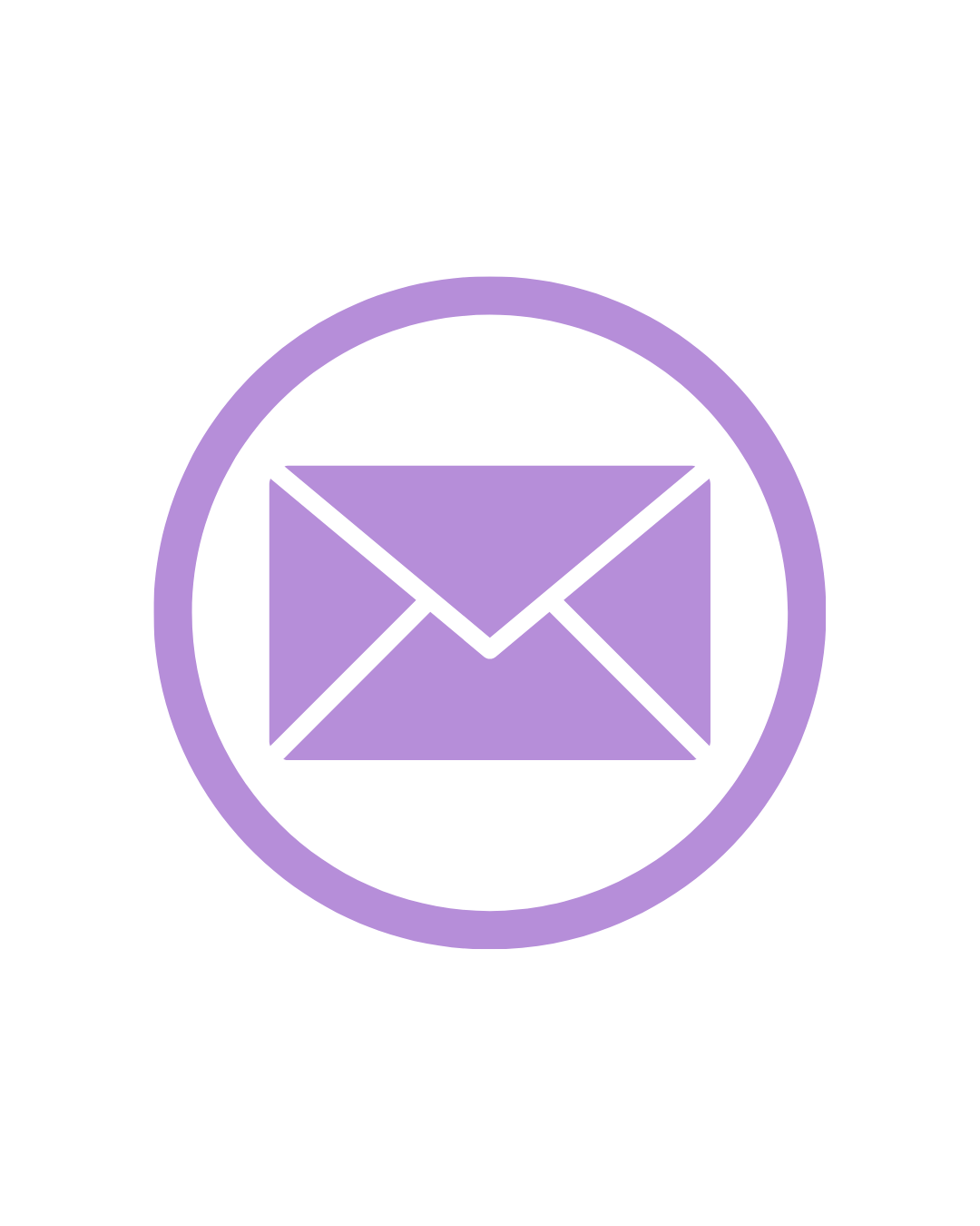 Purple email icon within a circle.