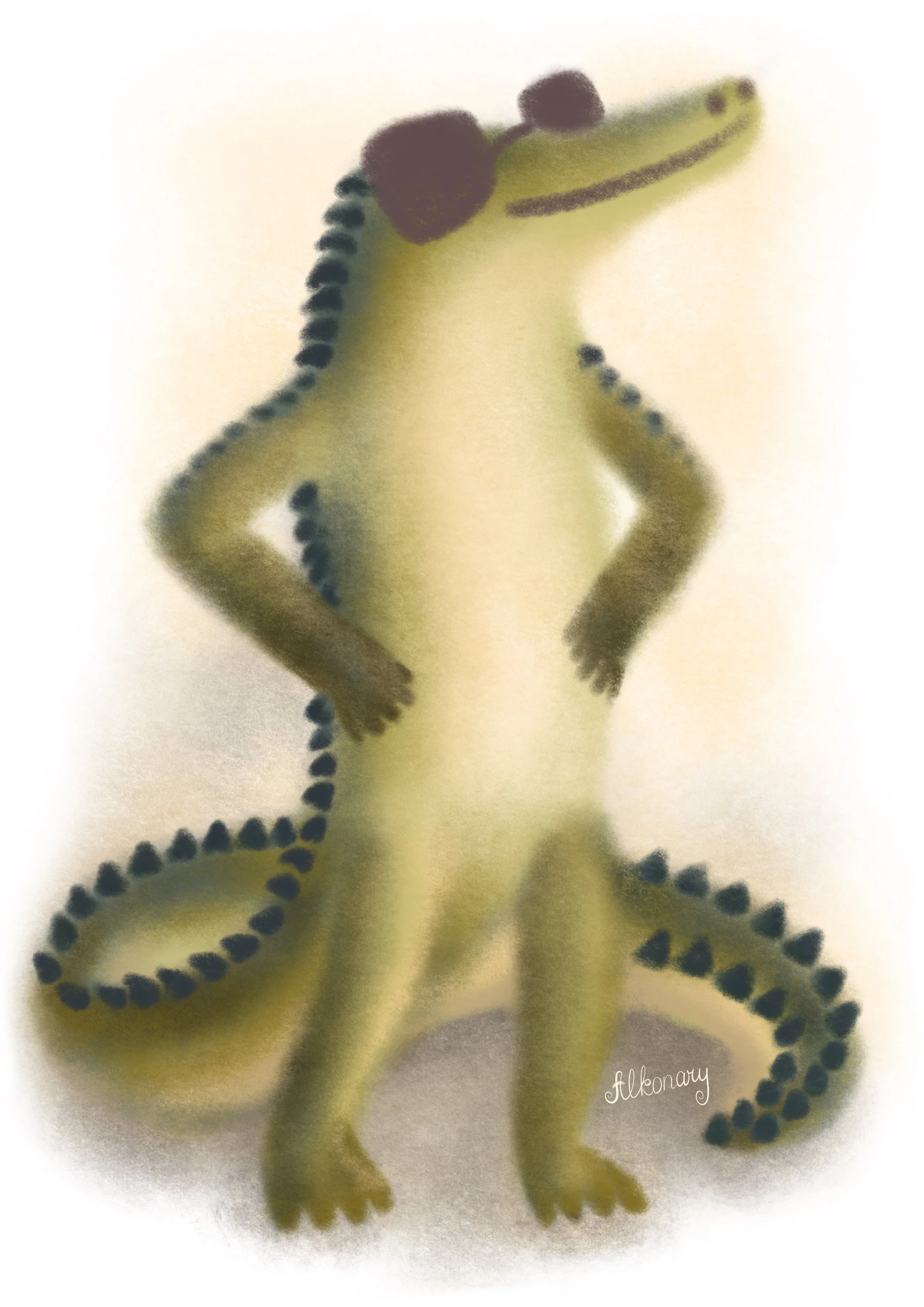 Printable crocodile wall art for nursery and kids room decor. Hand-drawn baby crocodile illustration in a calm boy color palette for cozy, nature-inspired interiors.