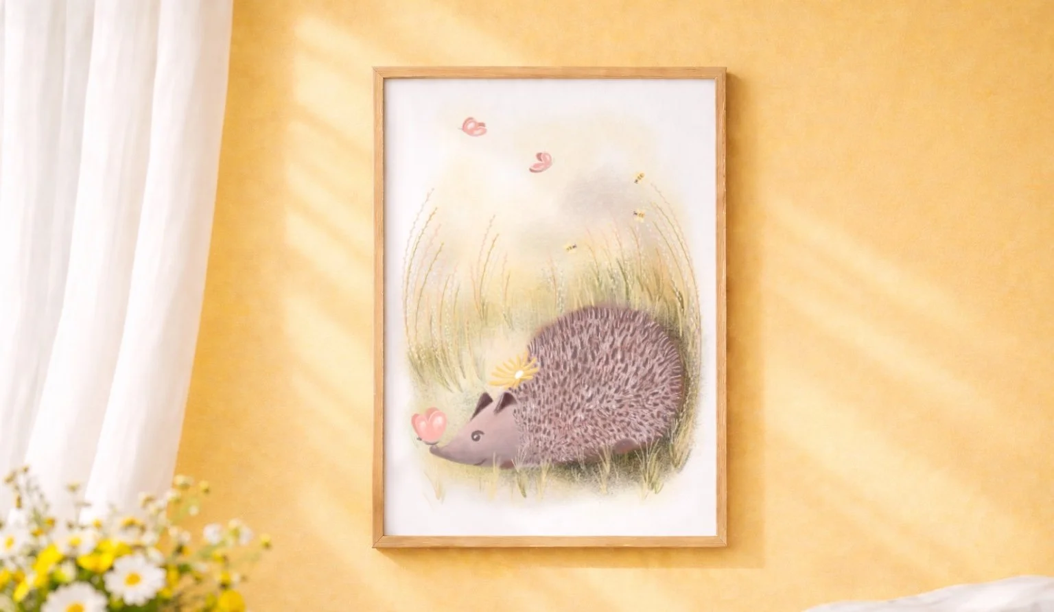Nursery Wall Art Printable Hedgehog Instant Digital Download