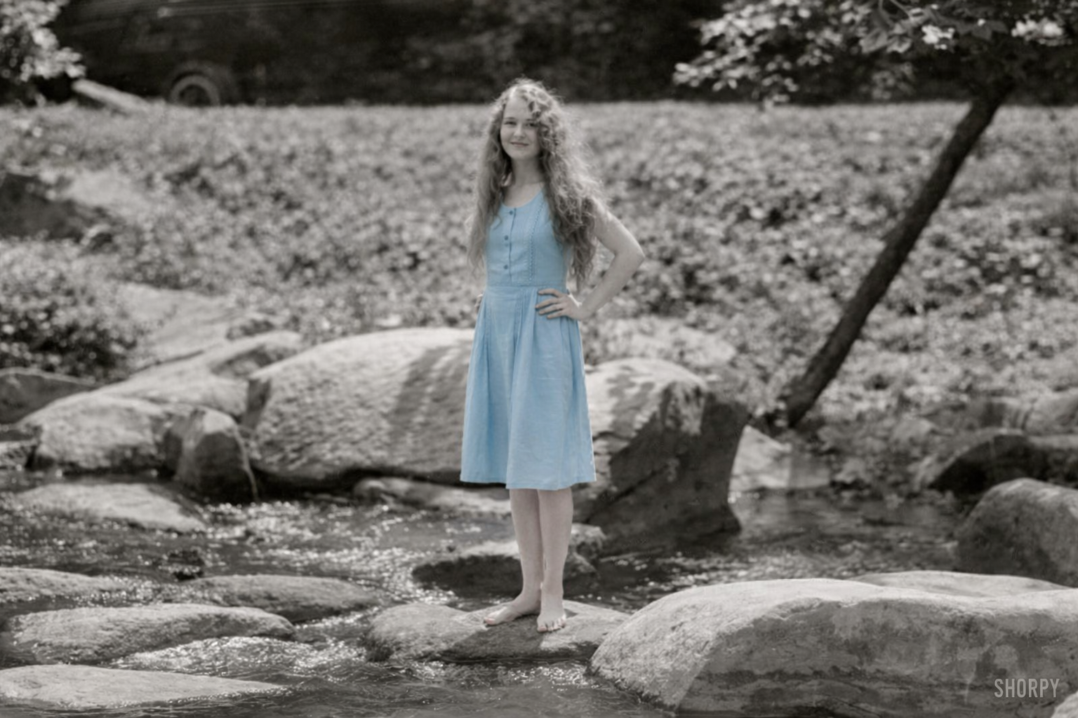 pale blue nancy drew dress old photo.PNG