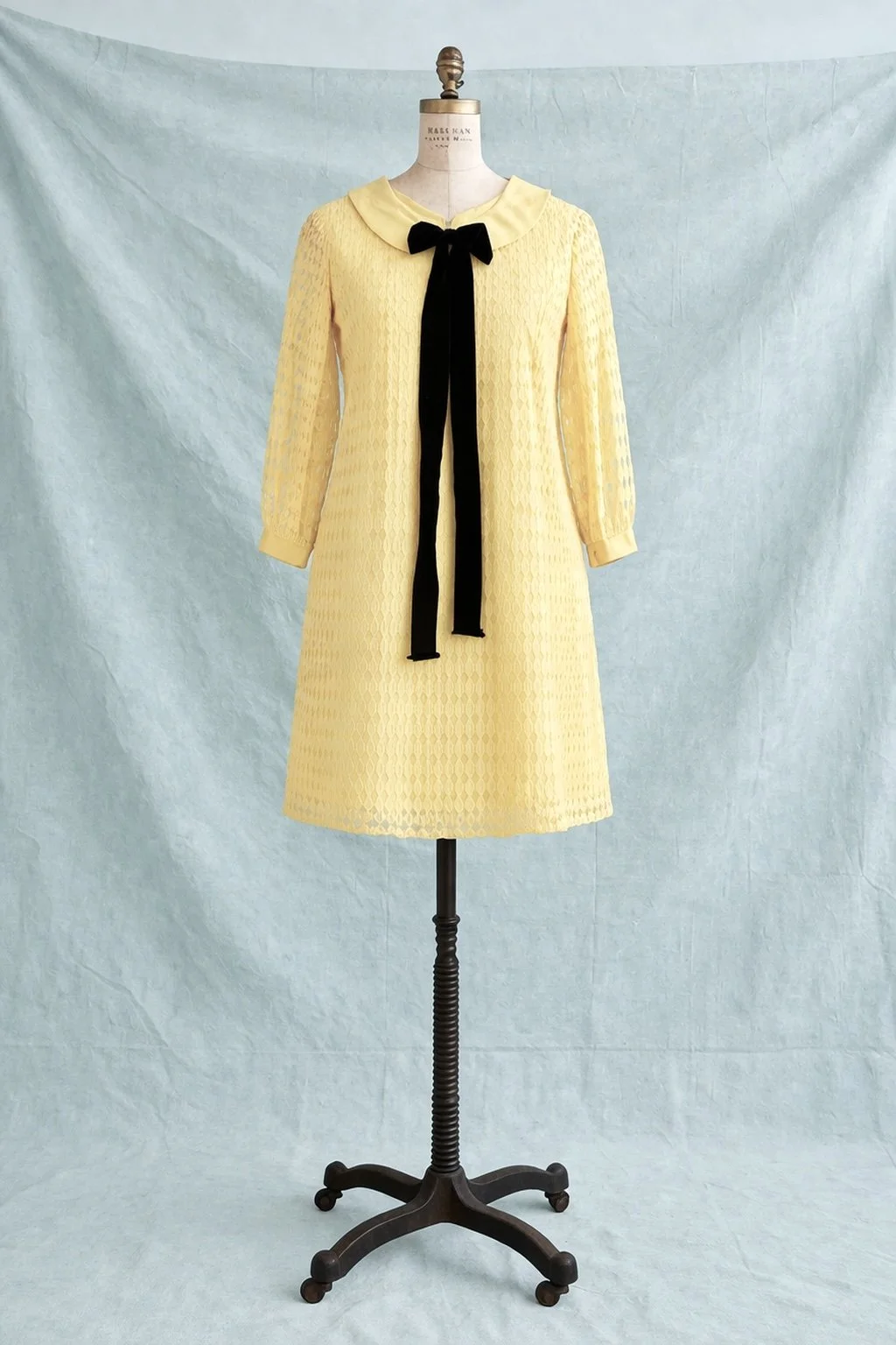 Yellow Lace Dress Velvet Ribbon.jpg