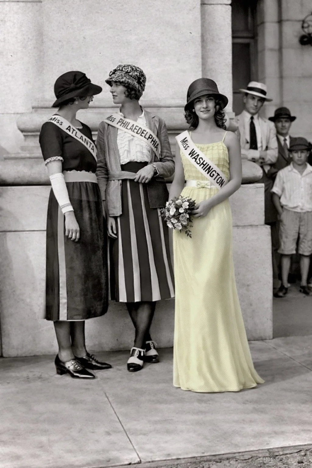 yellow pageant dress old photograph.jpg