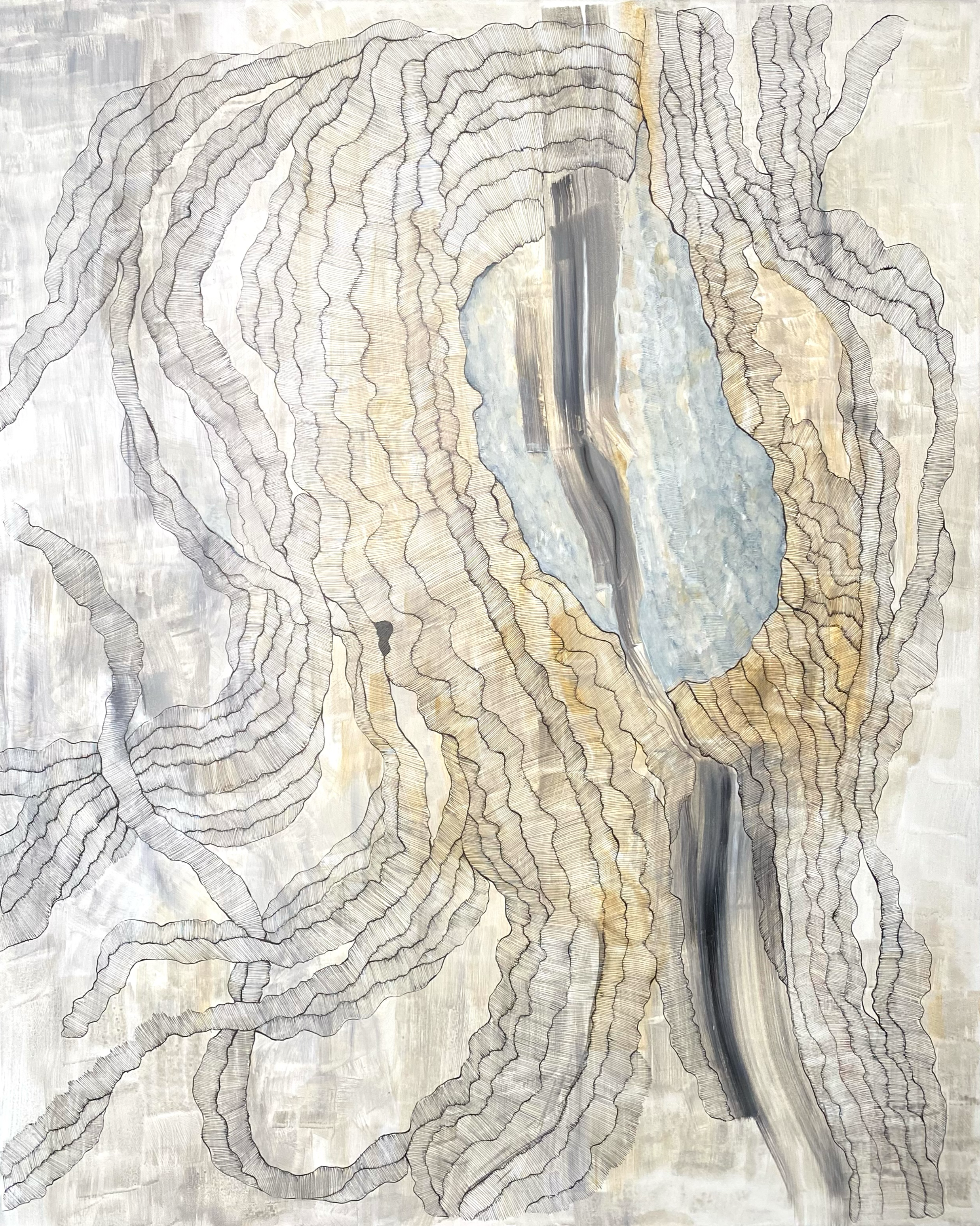 K3, 2025
Acrylic and ink on cotton
100 × 80 cm