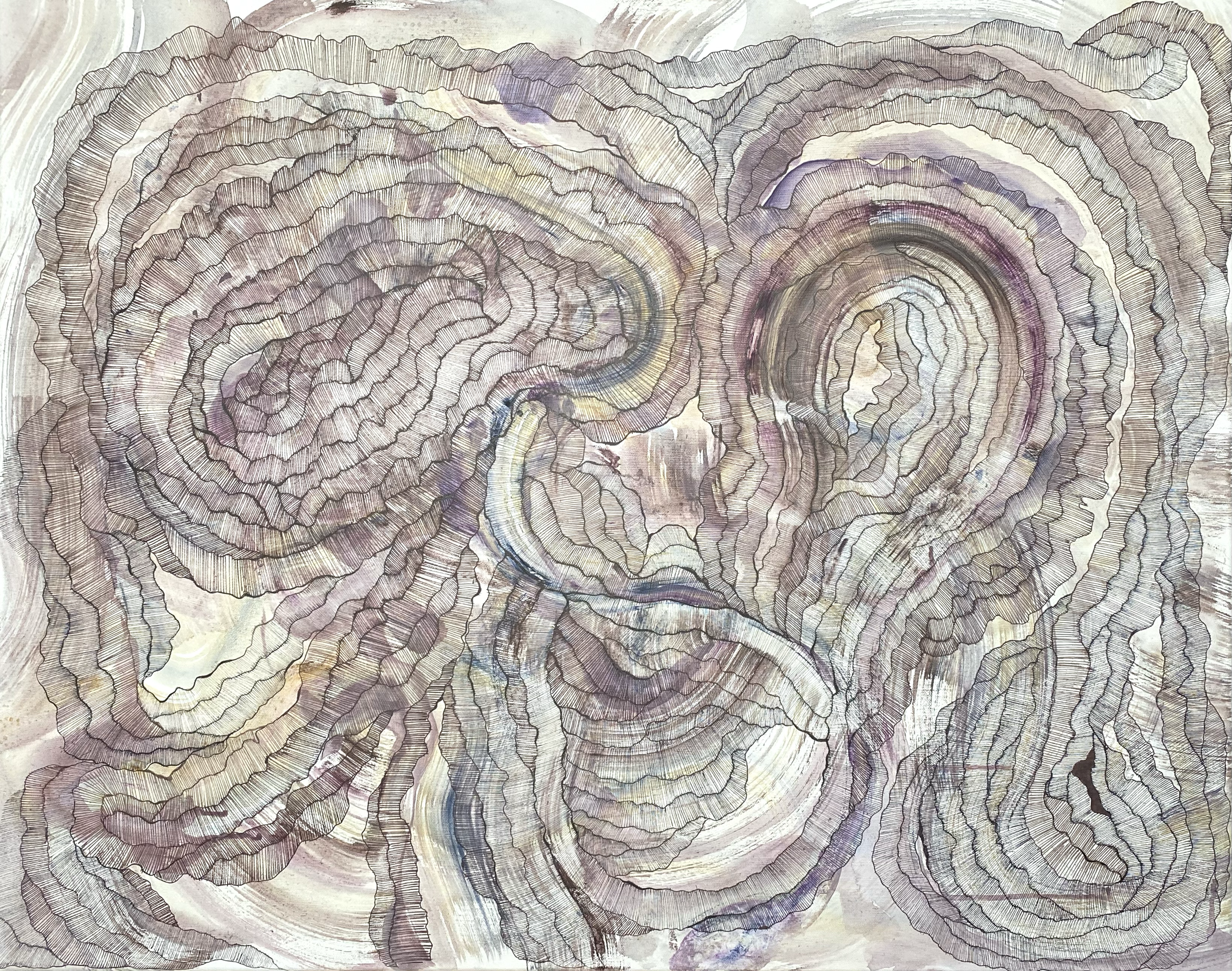 K9, 2025
Acrylic and ink on cotton
92 × 73 cm