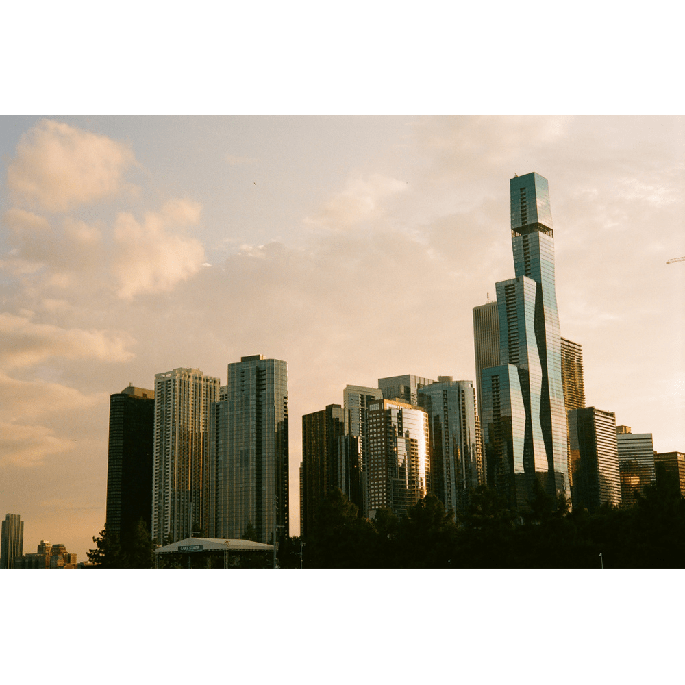 Chicago Sunset, original color photograph by William Everett