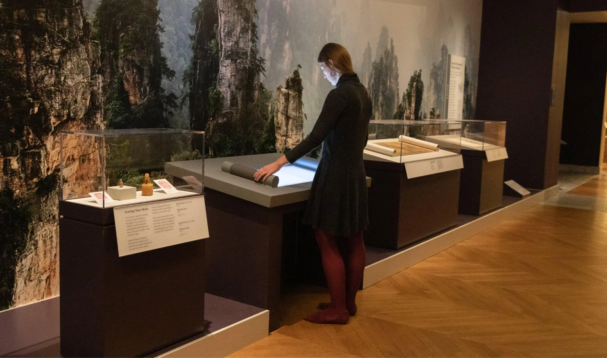 Interactive Chinese Handscroll, 2019, Chinese Gallery, Detroit Institute of Arts.