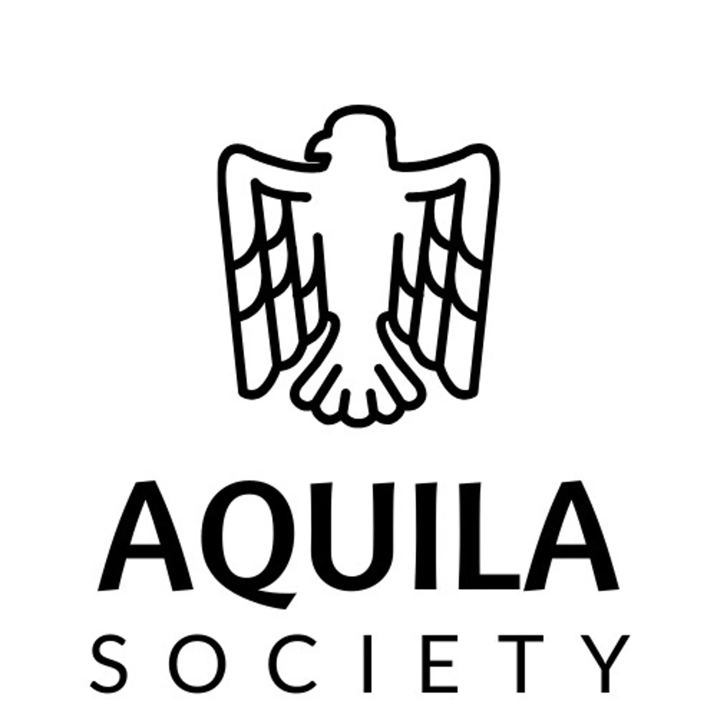 Logo of Aquila Society featuring a line drawing of an eagle with outstretched wings above the text 'Aquila Society' in bold and regular fonts.