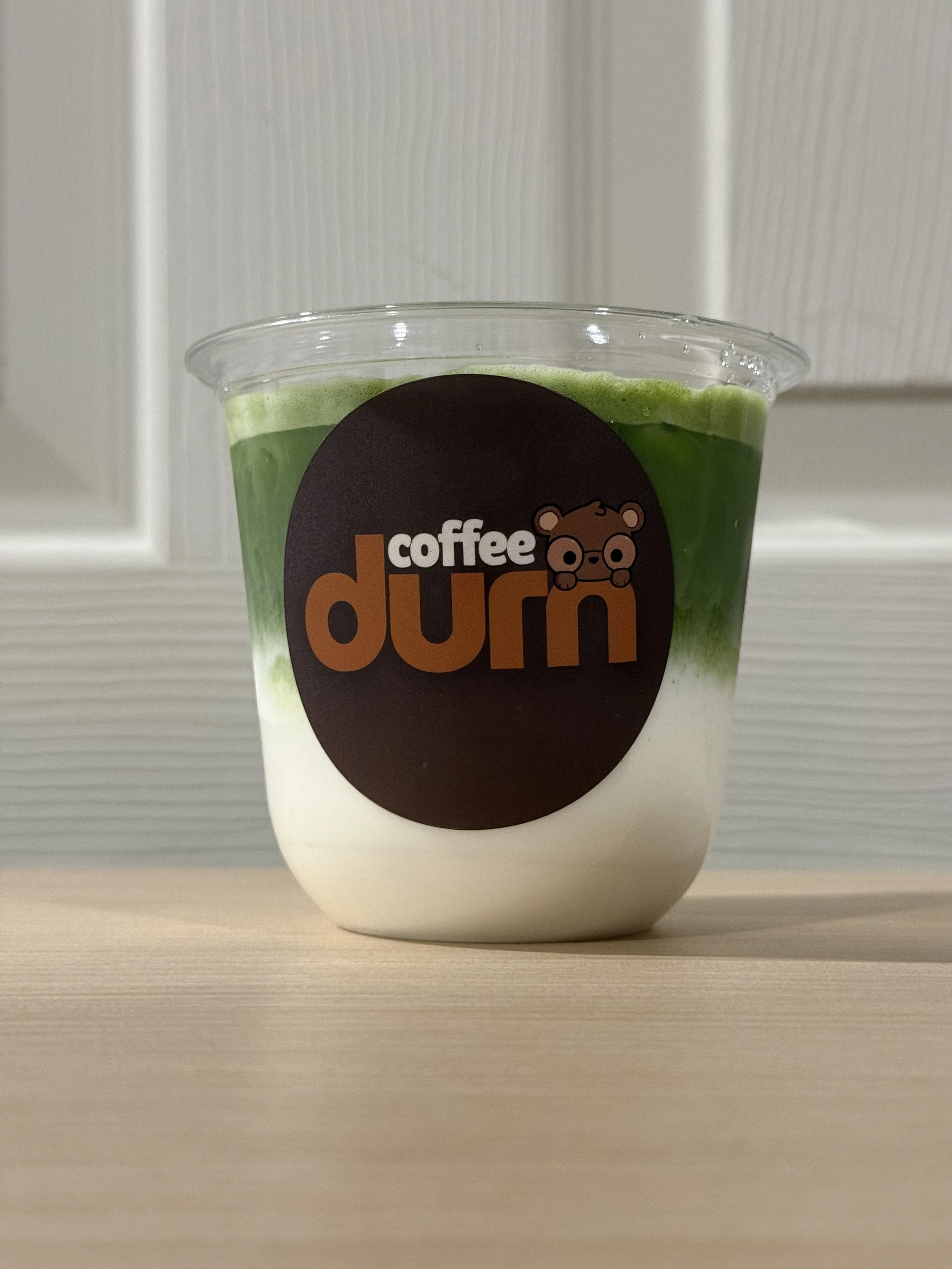 Iced matcha latte from Durn Coffee mobile coffee cart in Bakersfield California