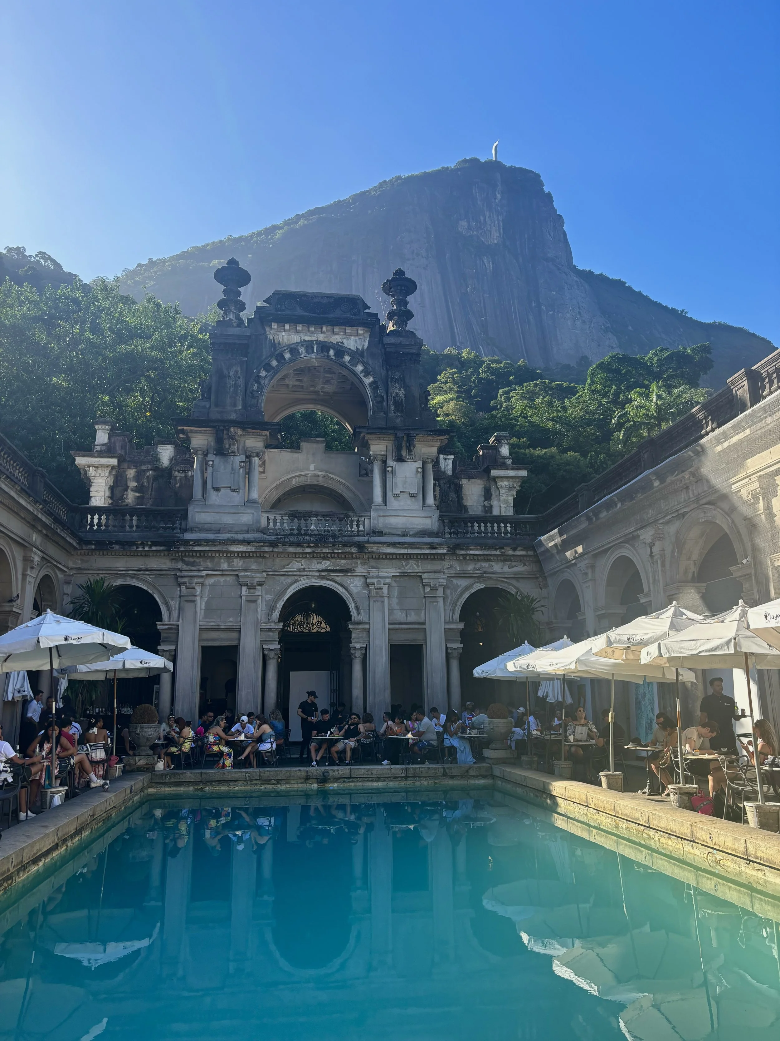 Parque de Lage, RDJ, Brazil — Unearthing the tension between neoclassical European architecture and encroaching tropical forest, with a glimpse of Christ the Redeemer