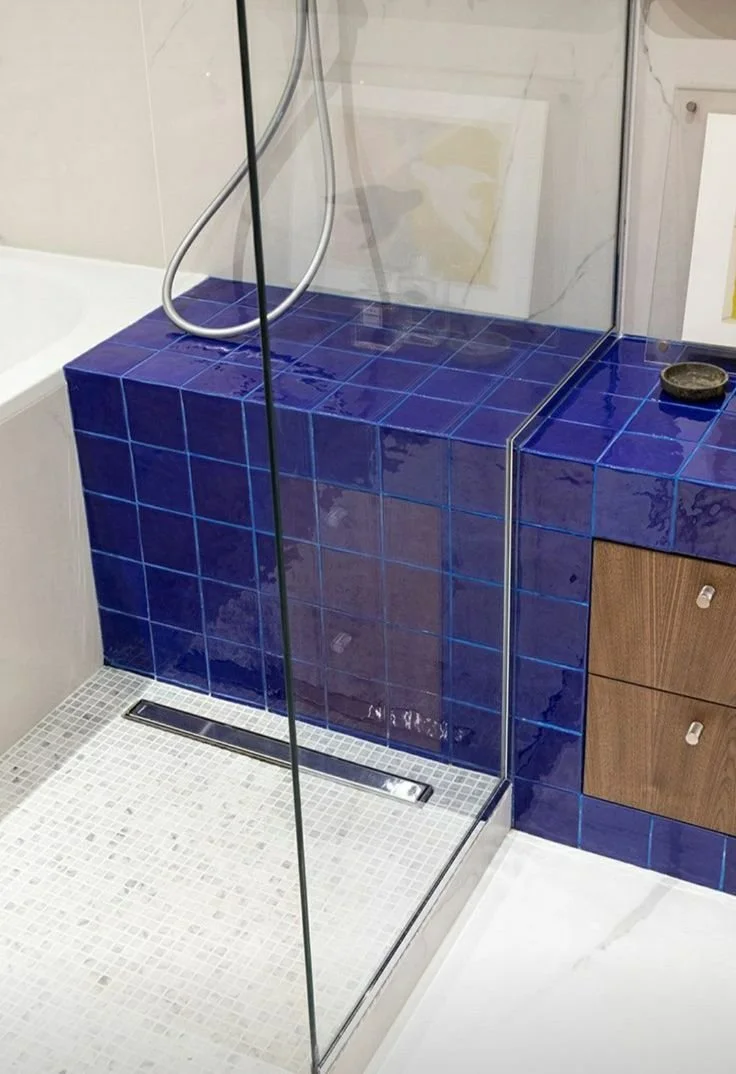 DUCHA CERAMICA AZUL COBALTO