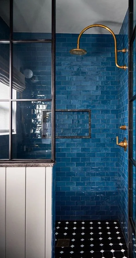DUCHA CERAMICA AZUL