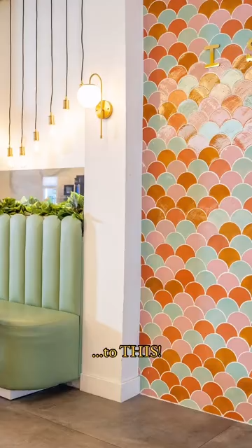 AZULEJO ESCAMAS VERDE MAR MIEL ROSA YEMA ALCOCERAM