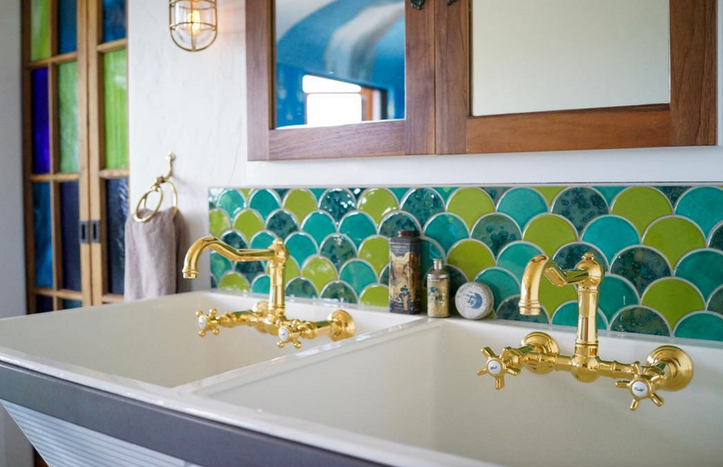 AZULEJO ESCAMAS PISTACHO VERDE AZUL ALCOCERAM