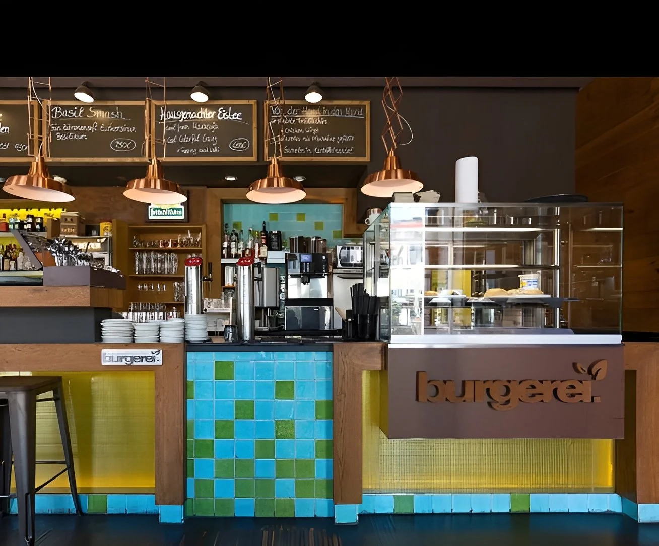Bar Frankfurt · Mosaico turquesa · 10×10