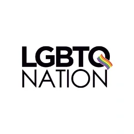 LGBTQ Nation logo with rainbow-colored element in the letter Q