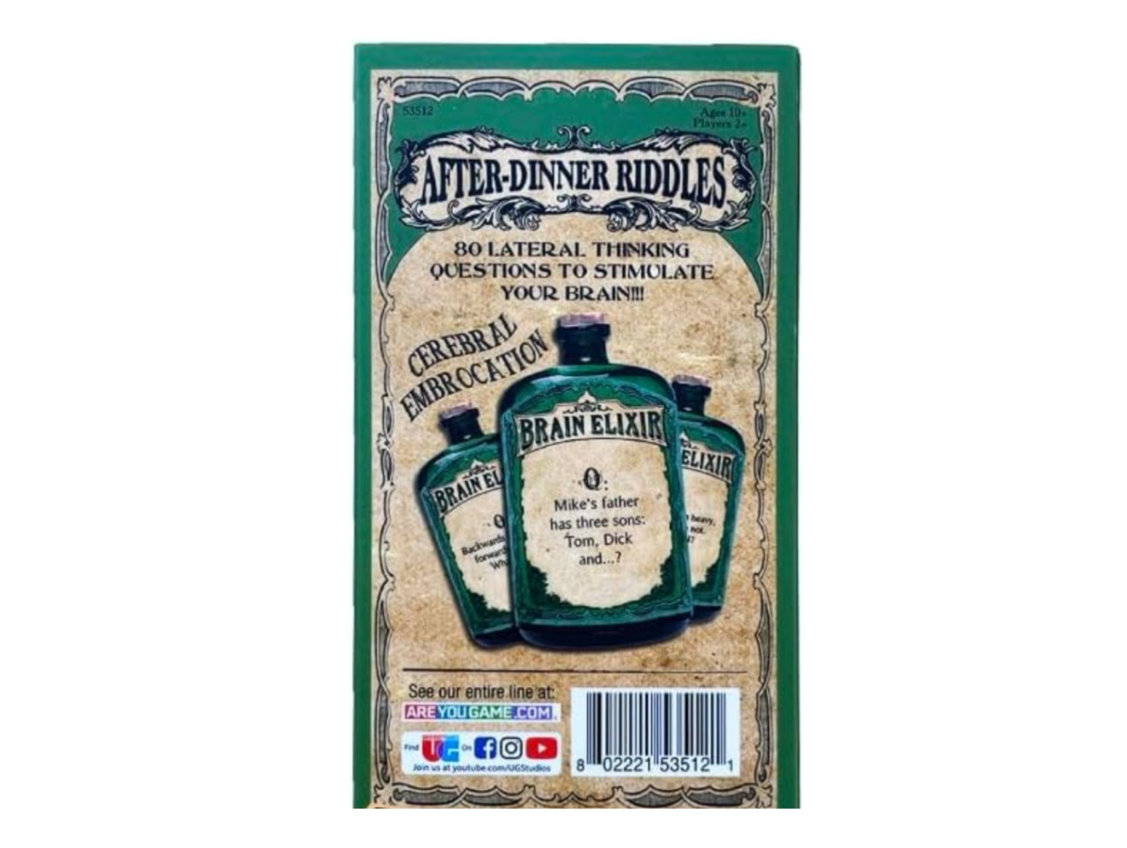 Detail Image 2 - Brain Elixer - Brain Teaser Riddles - back of box