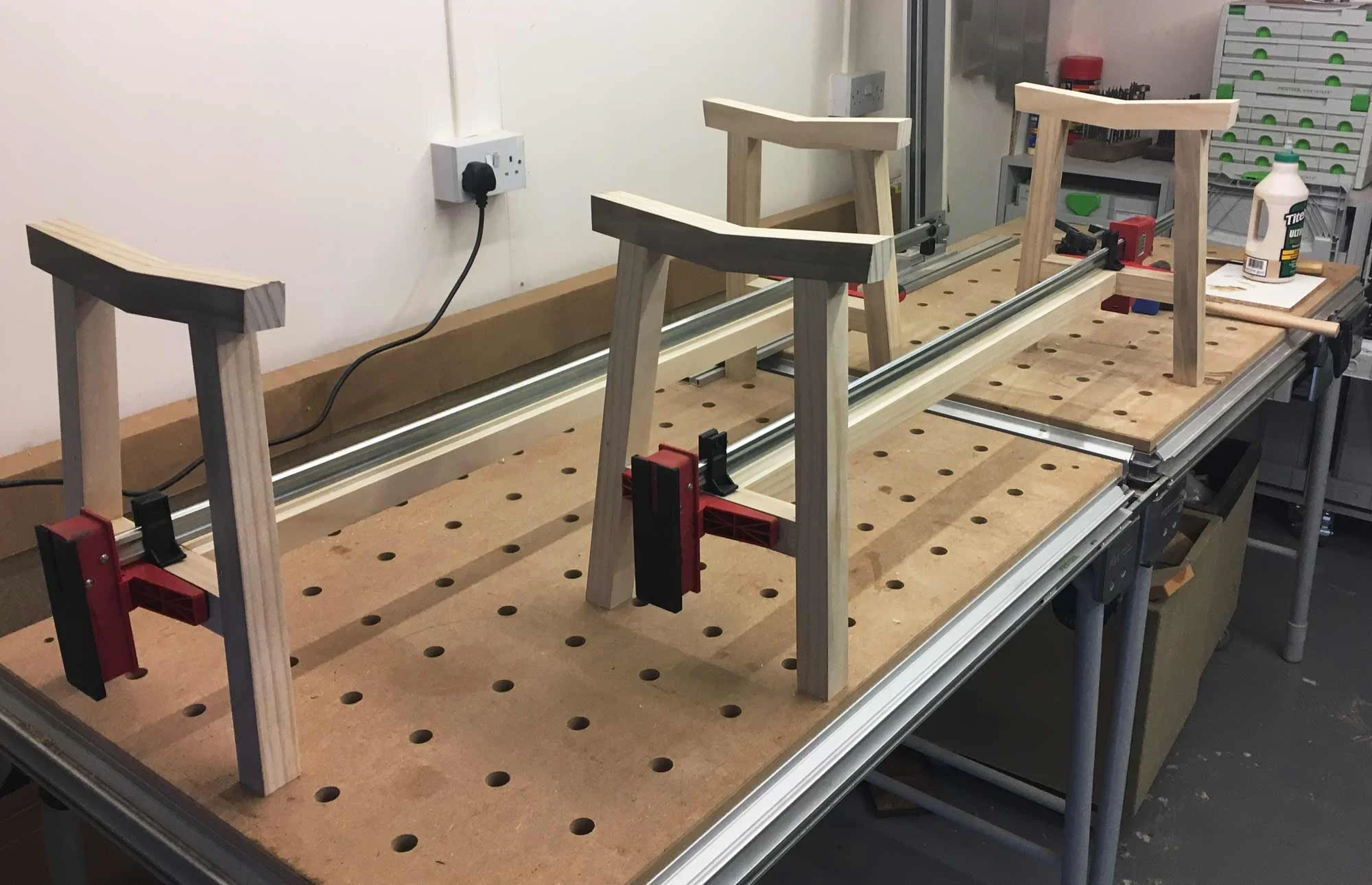 Bench making work in progress