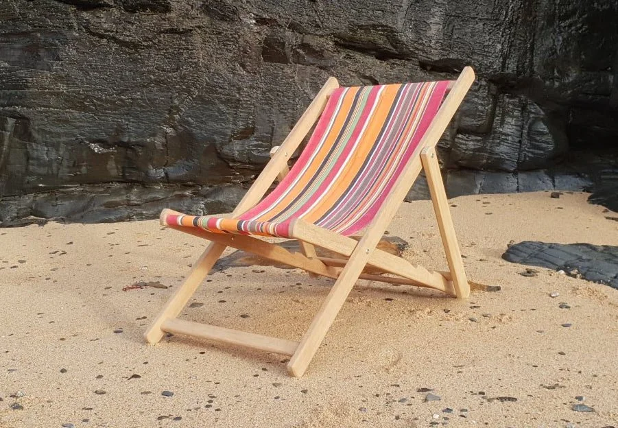 Handmade wooden deckchair cornwall