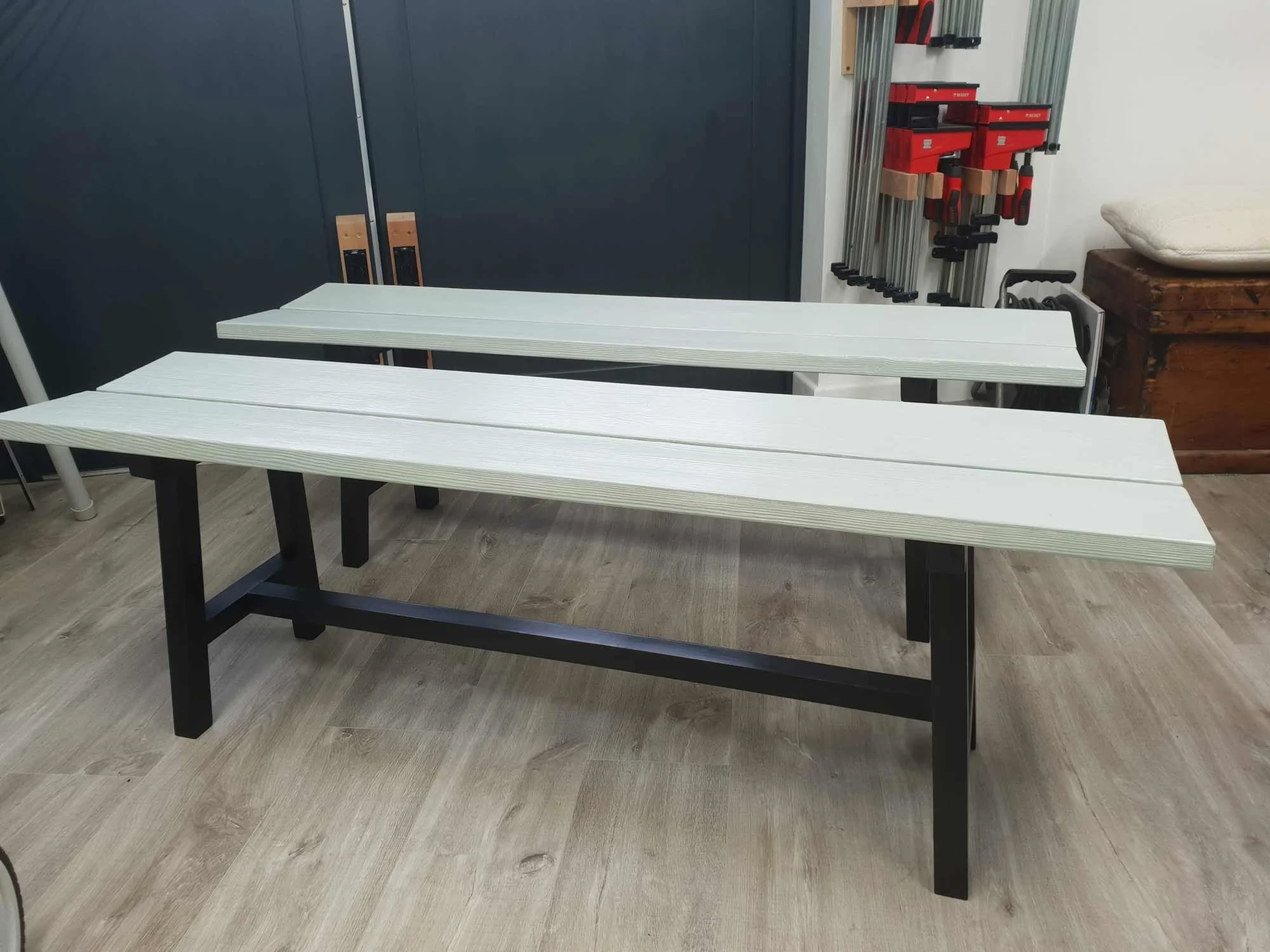 Completed bench joinery commission Cornwall